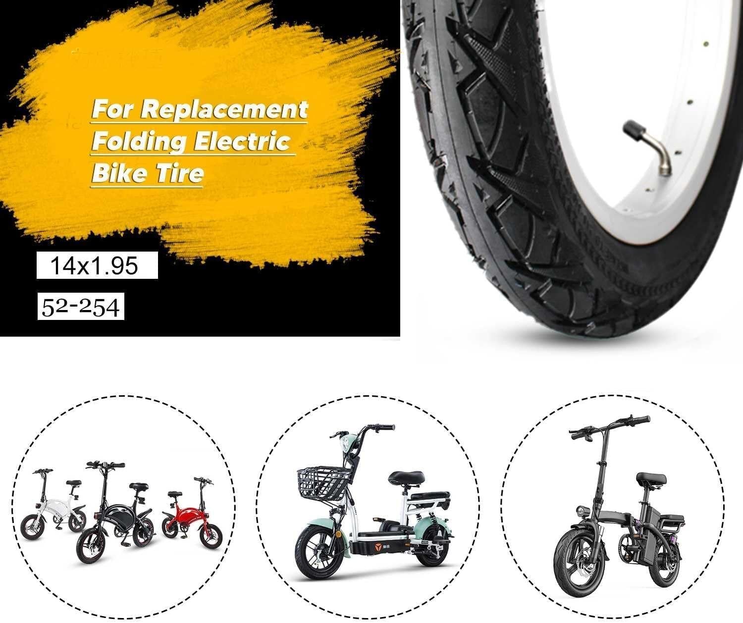 14x1.95 Opona Odporna na Przebicia dla E-Bike z Wewnętrznym Rurką, Grubą Warstwą Gumy, Wysoka Nośność, Kompatybilna z Większością Rowerów Elektrycznych