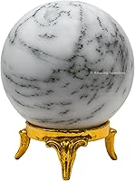 Vista 18 de Amazing Gemstone Bola de cristal de Yaxaita con soporte, bolas de meditación de esfera de cristal de 2 pulgadas para brujería y bolas decorativas
