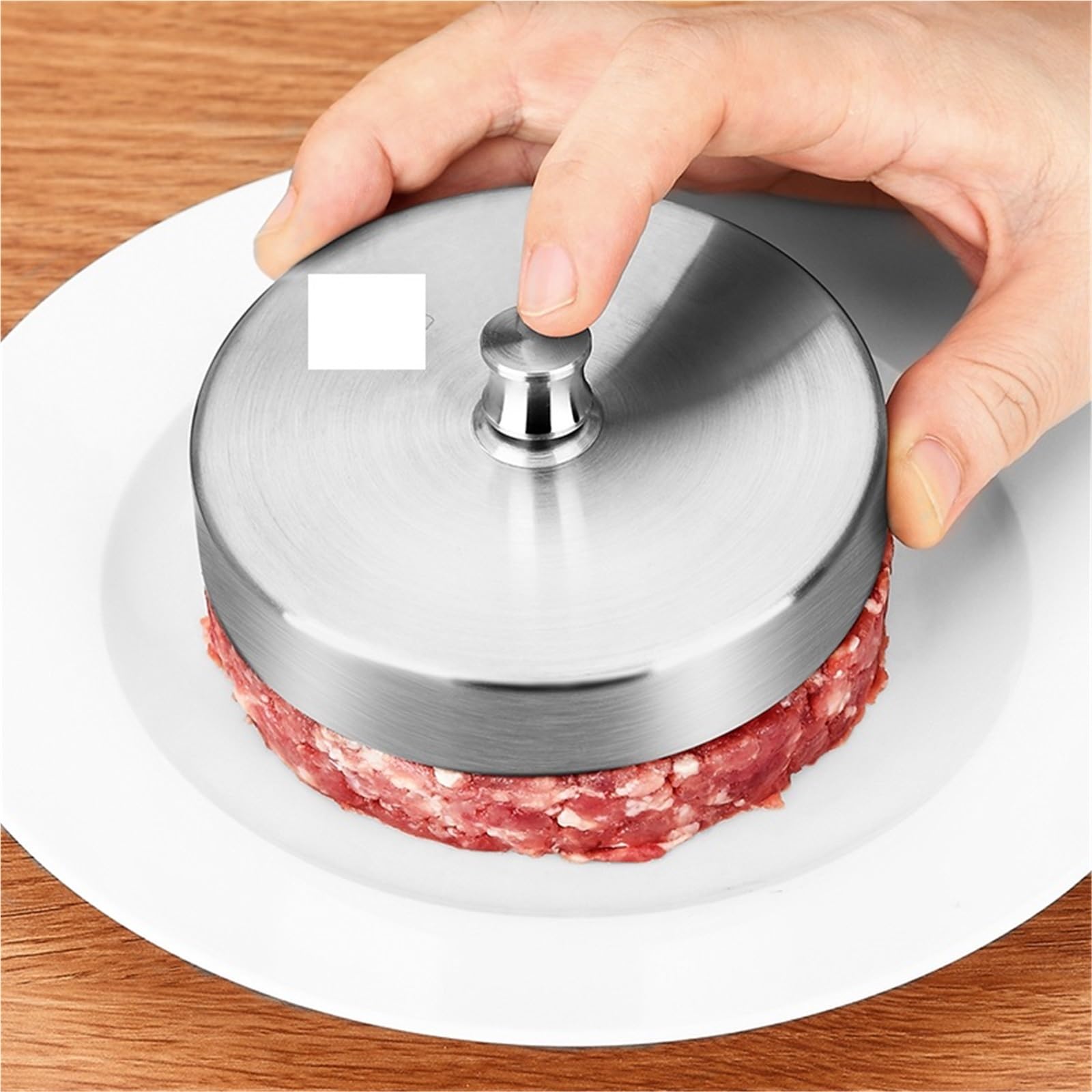 aplastador de Hamburguesas Prensa for Hamburguesas, Molde de Acero Inoxidable 304 Antiadherente con 100 Papeles Silicona Grosor Ajustable, Utensilios Cocina for Carne Res(15CM-paper100pcs)