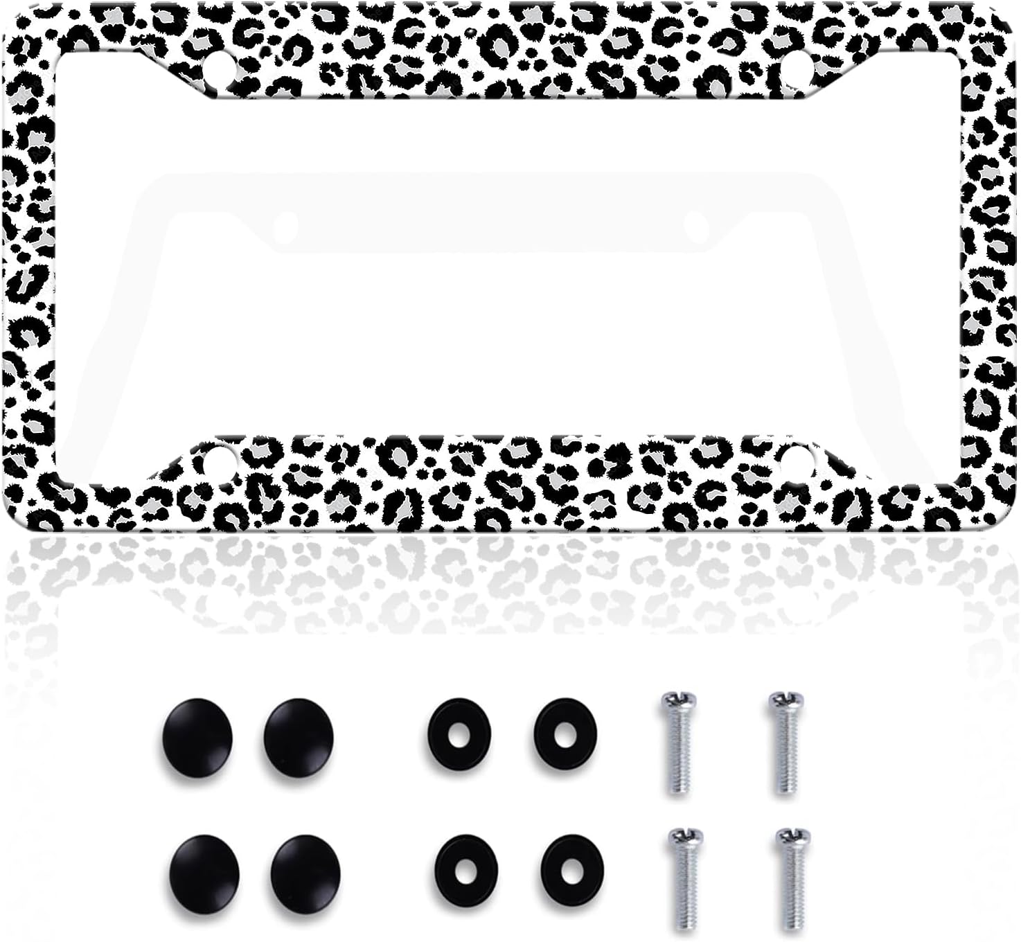 Snow Leopard License Plate Frames Customized Decorative Car