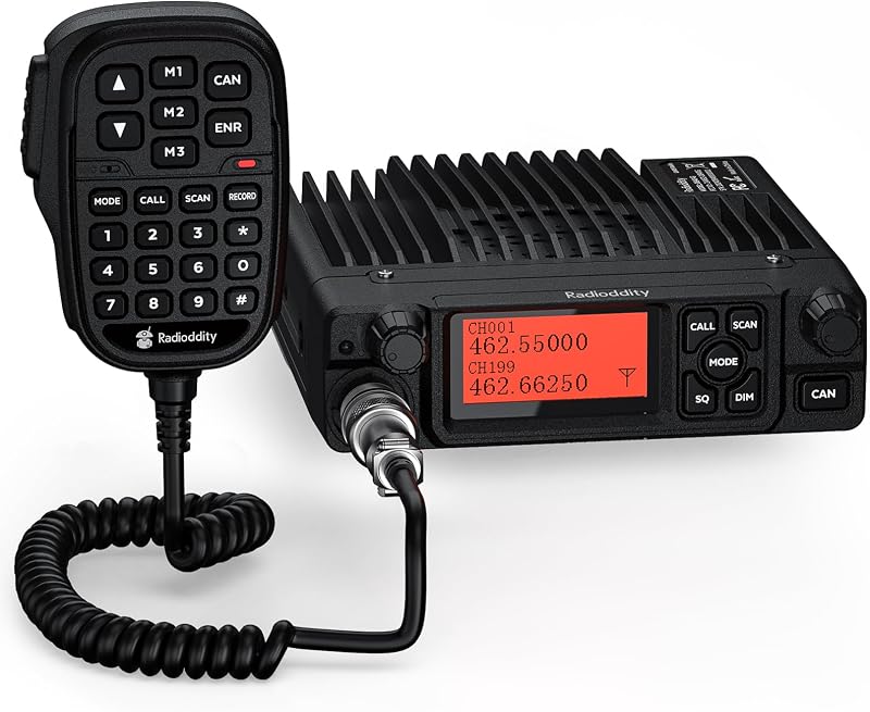 Radioddity DB40-G GMRS Mobile Radio 40W, Dual Display, 199 Channels | Long Range Repeater Capable, VOX, UHF Receiver, Intuitive Microphone for Off-Roading, Road Trips, Vehicle Use