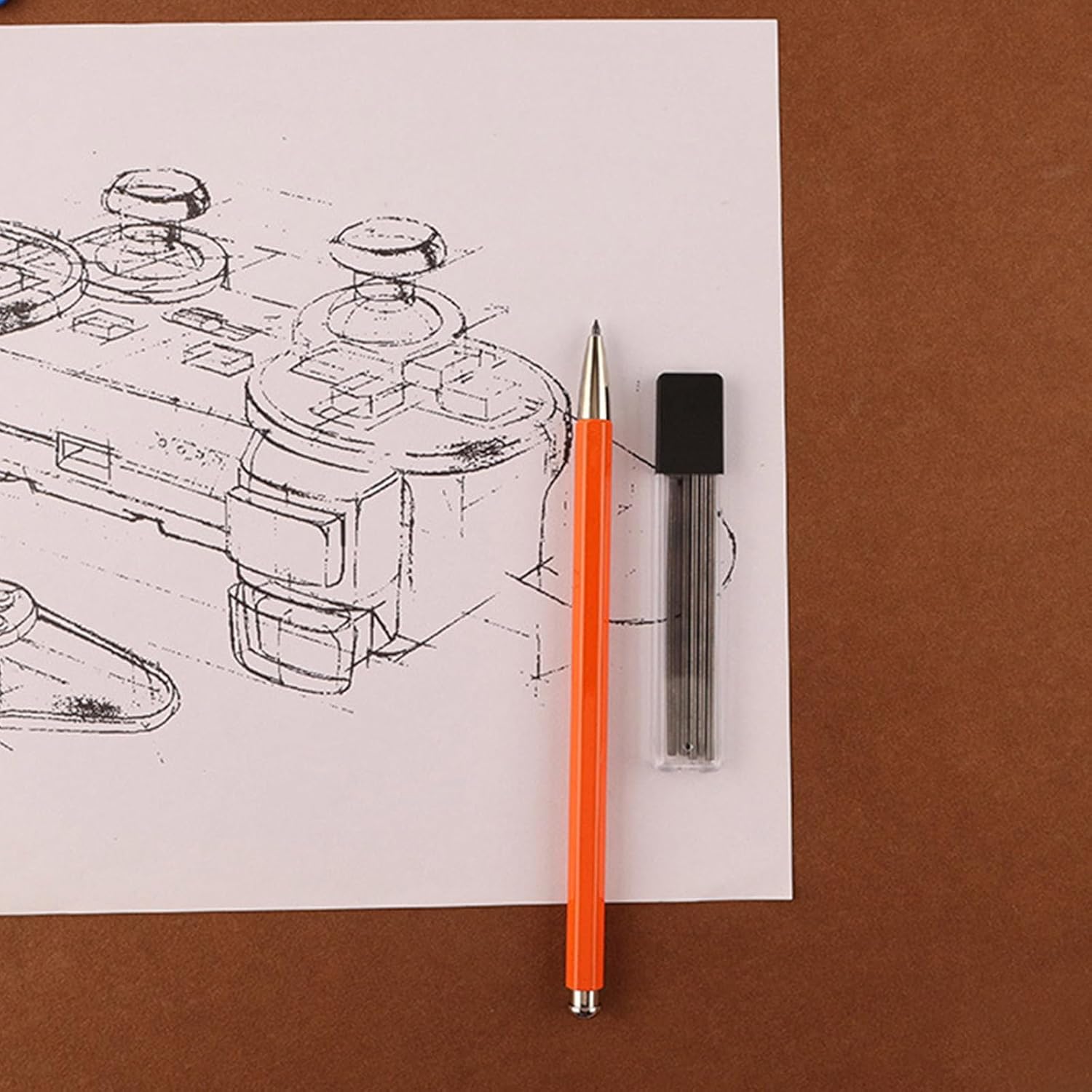 メタル自動インクレスペン シャープナーとリフィル付き 学生のライティング/製図/スケッチ用メタルシャープペンシル