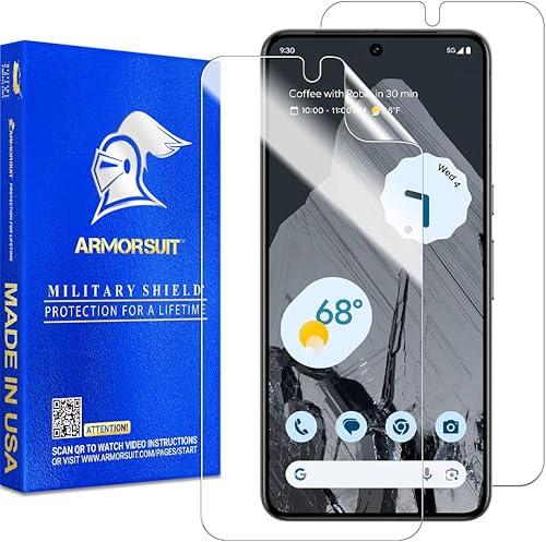 ArmorSuit Paquete de 2 protectores de pantalla para Google Pixel 8 Pro (6.7 pulgadas) compatible con fundas, película transparente MilitaryShield