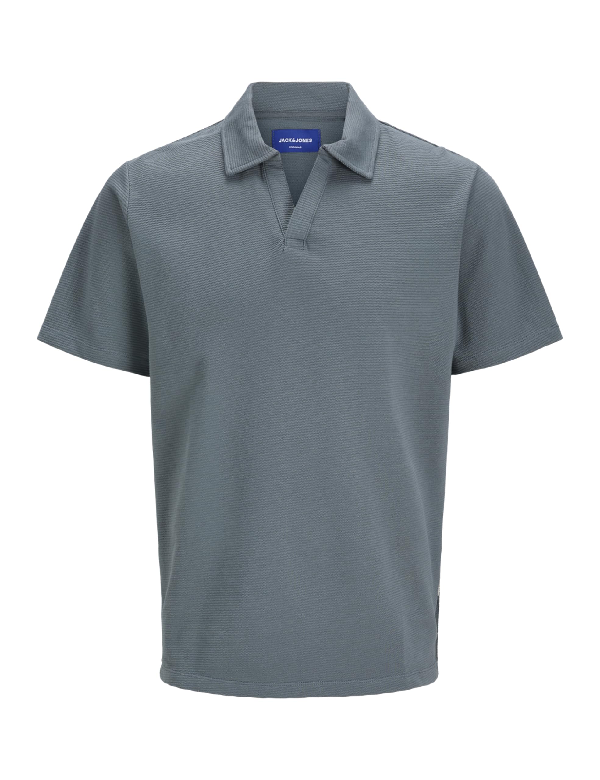 JACK & JONES Men's Joralmeria Texture Polo SS, Stormy Weather, L