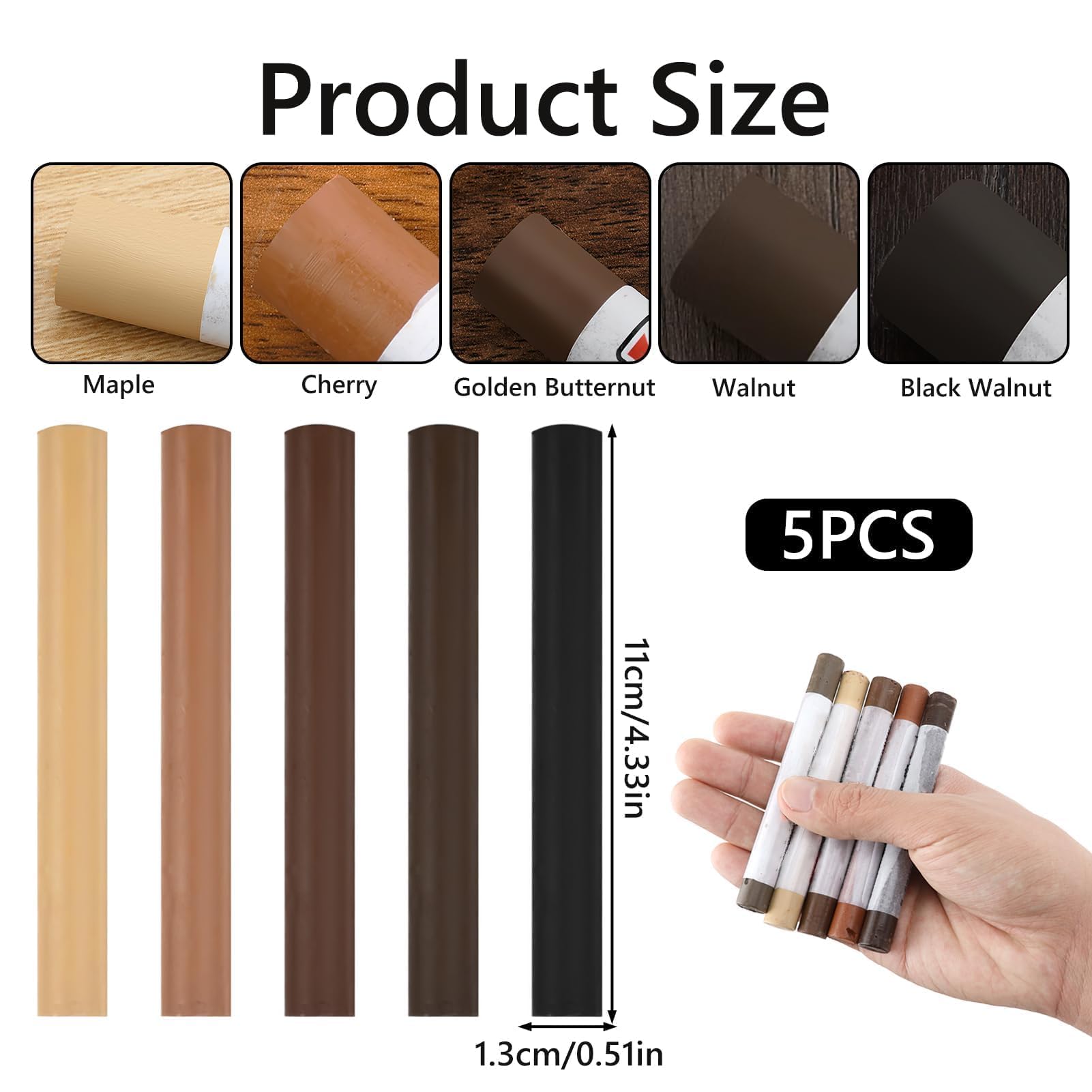 5Pcs Wax Filler Wood Repair Sticks - Image 2