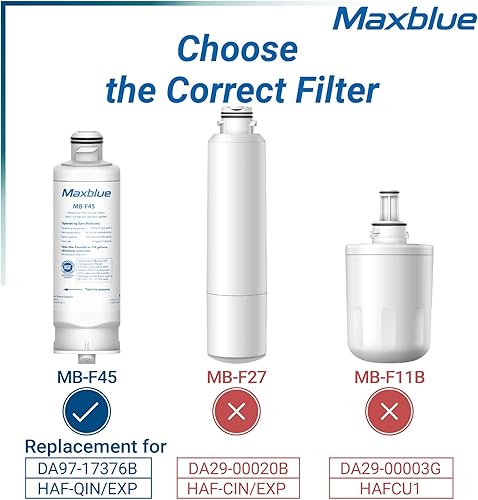Miniatura 2 de Maxblue DA97-17376B Filtro de agua para refrigerador, compatible con HAF-QINEXP, DA97-17376B, DA97-08006C, HAF-QIN, RF23M8070SR, RF28R7351SG, 4