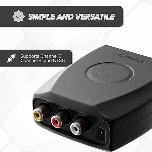 Miniatura 6 de THE CIMPLE CO Modulador RF - RCA compuesto a RF coaxial - Convierte señales de definición estándar en coaxial, incluye cable AV