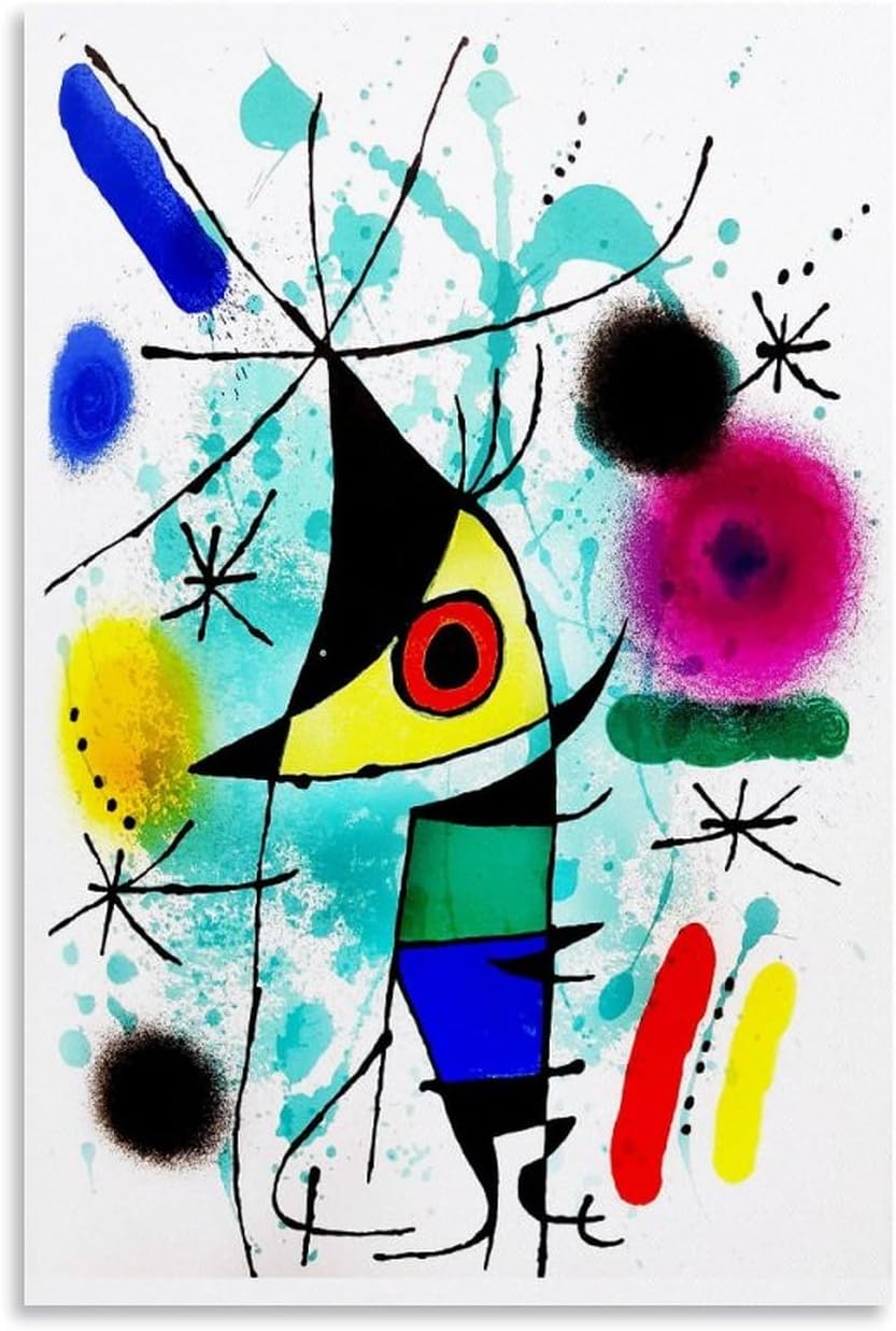 Joan Miro Famous Painting Works (Singing Fish) Print Poster Picture