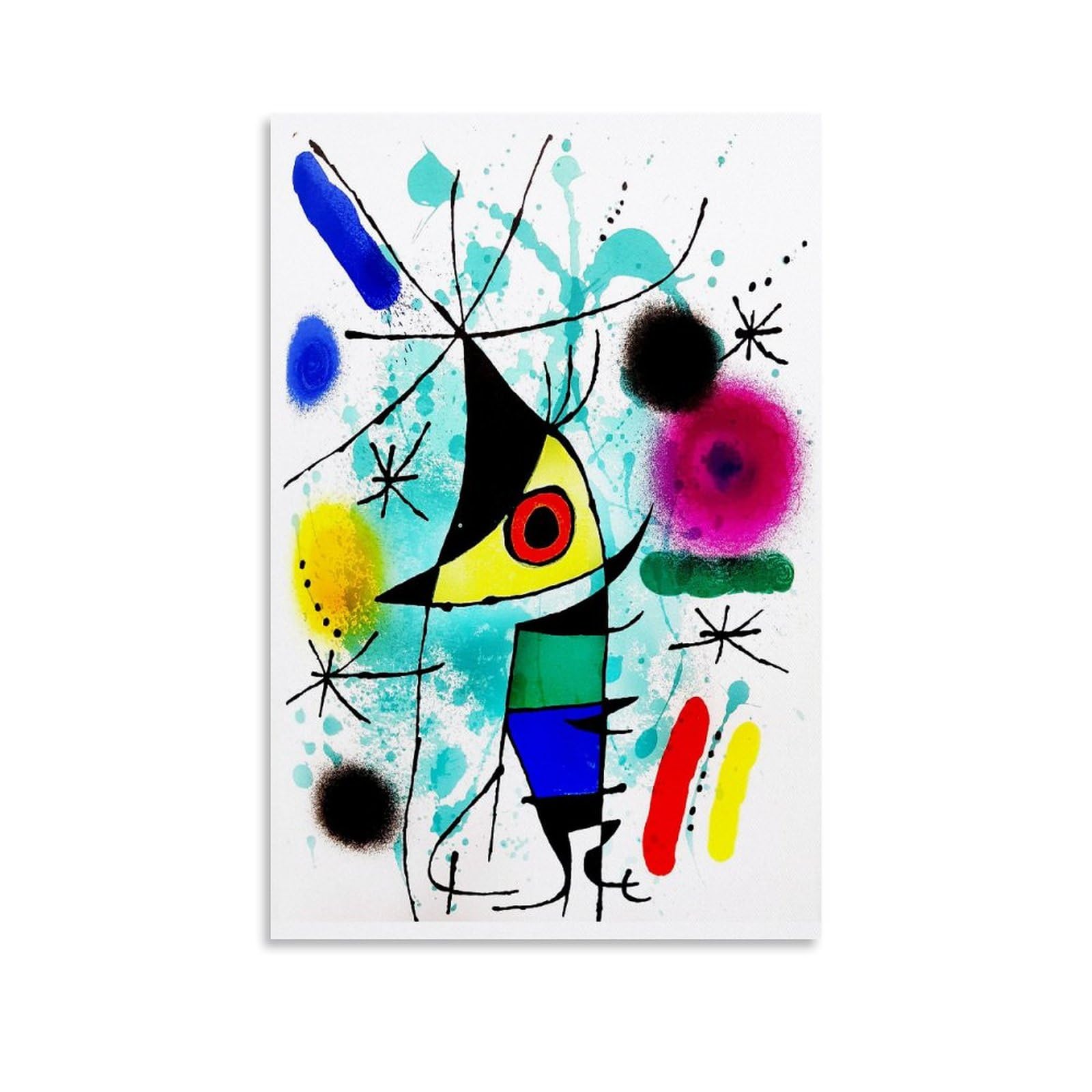 Cambos Unframe-Style Joan Miro Famous Painters' Works（Singing Fish）Printing Posters Room Aesthetic Print Art Wall Painting Canvas Gifts Modern Bedroom Decor 24X36inch(60X90cm)