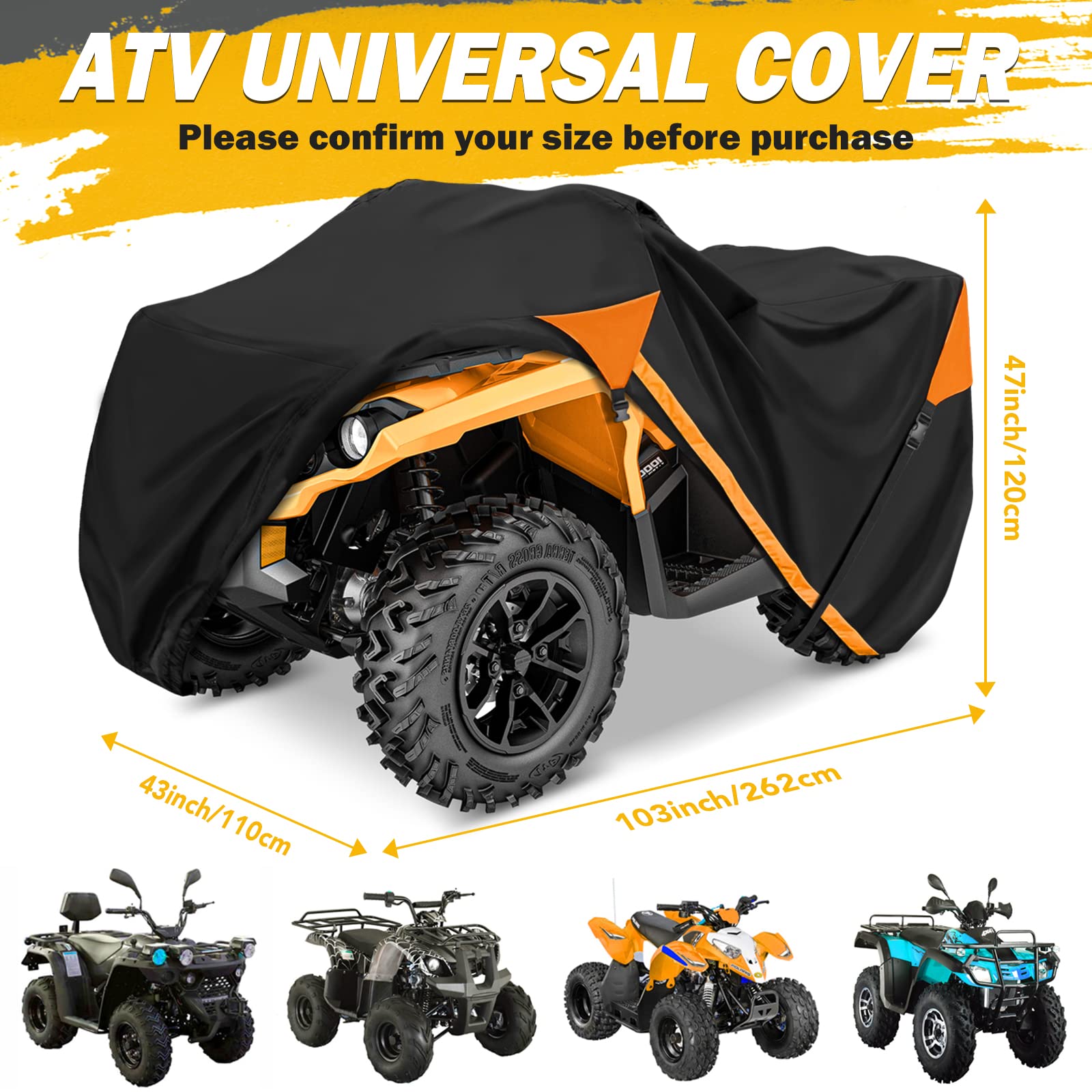 NEVERLAND Quad ATV Cover Waterproof XL For Honda Kawasaki Suzuki - Foto 8