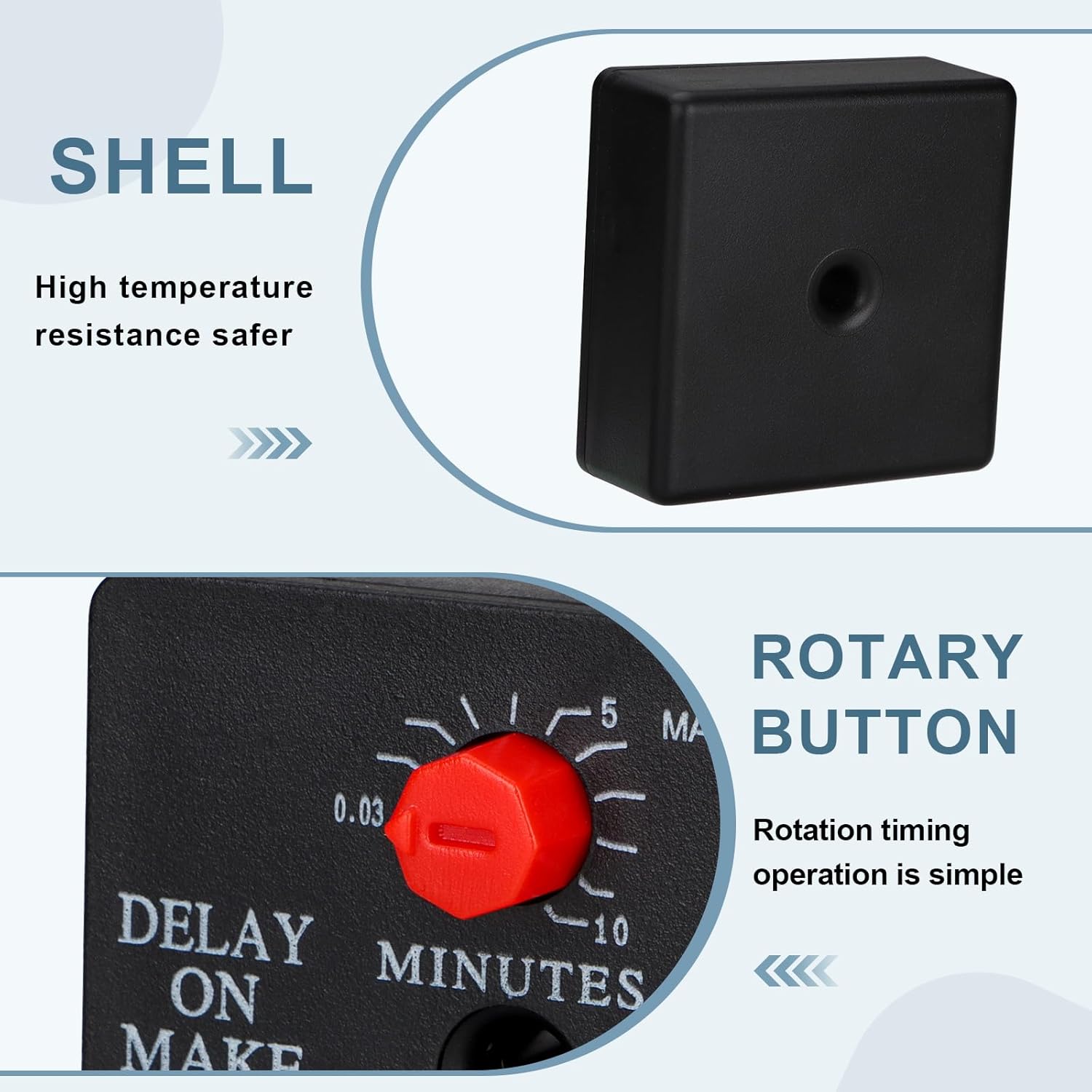 10Pcs Delay On Make Timer, QD-068, 0.03 to 10 Min, Adjustable Delay, 19-288 VAC OR DC (10)