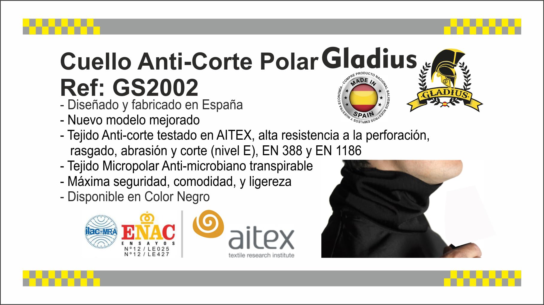 Cuello Anticorte Tactical Gladius GS2002
