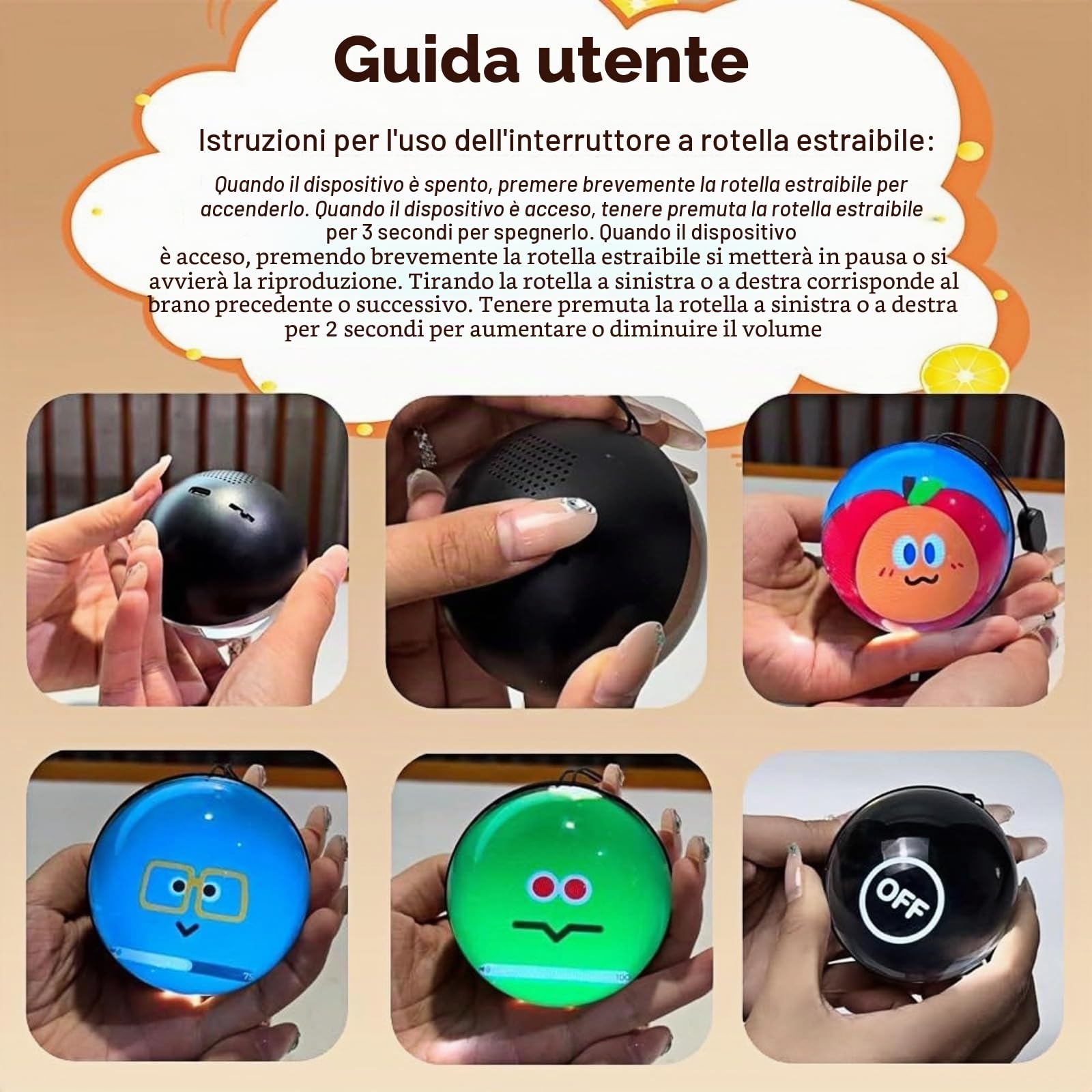 Sfera di Natale con Video, Palla di Natale Christmas Memory Orb Sfera Video Ornamento 3D Palla Memoria Caricabile Video, 7 cm (Giallo, USB)