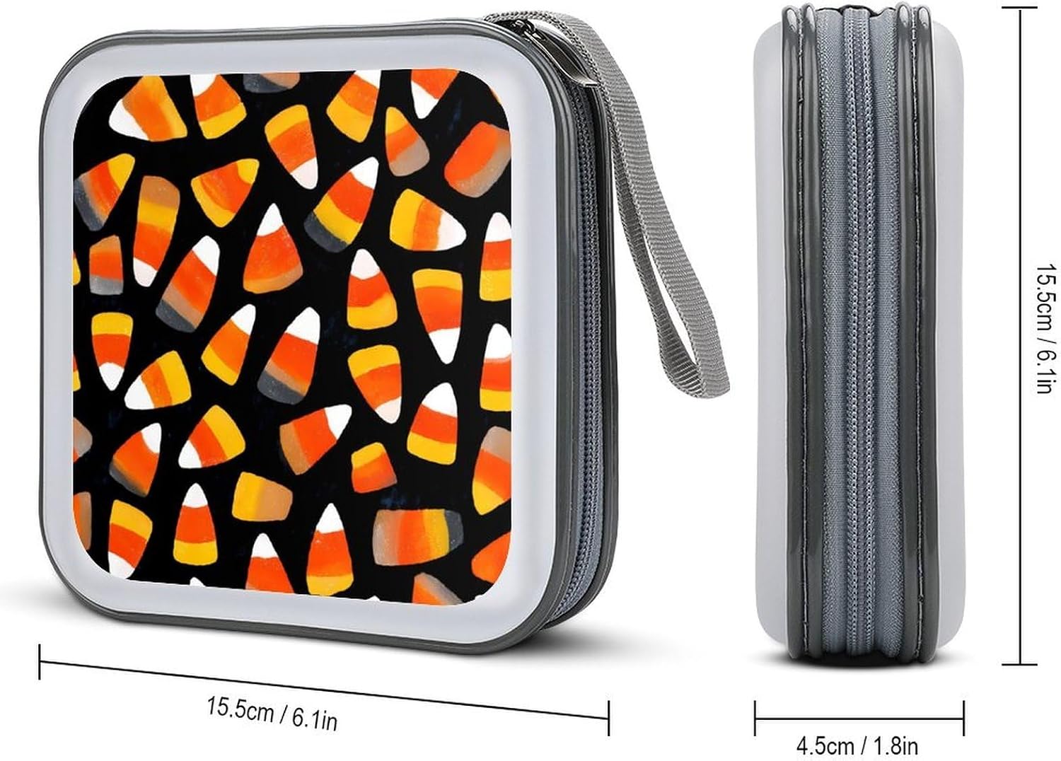 Halloween Candy Corn CD Case Wallet Portable DVD Holder Organizer Box image 2