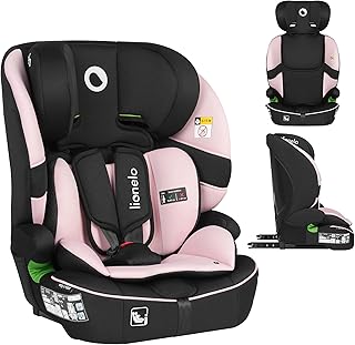 Lionelo Billy i-Size Kindersitz 76–150 cm (ab ca. 15 Monate–12 Jahre), R129, ISOFIX & Top Tether oder Fahrzeuggurt, 5-Punkt-Gurt 76–105 cm, 10-fach Kopfstütze, Seitenaufprallschutz