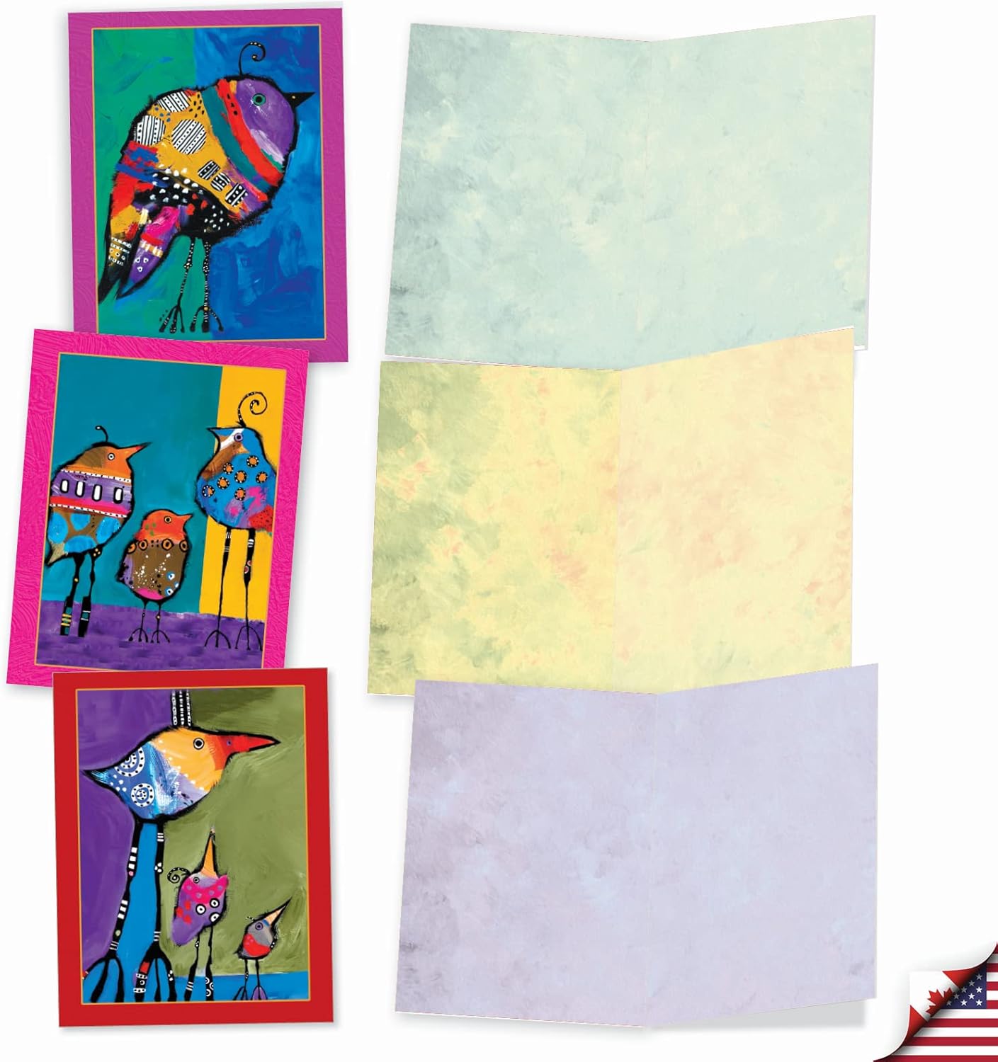 The Best Card Company - 10 Assorted Blank All Occasions Notecards Bulk Box Set 4 x 5.12 Inch with Envelopes (10 Designs, 1 Each) - Bohemian Birds M3319 - Image 5