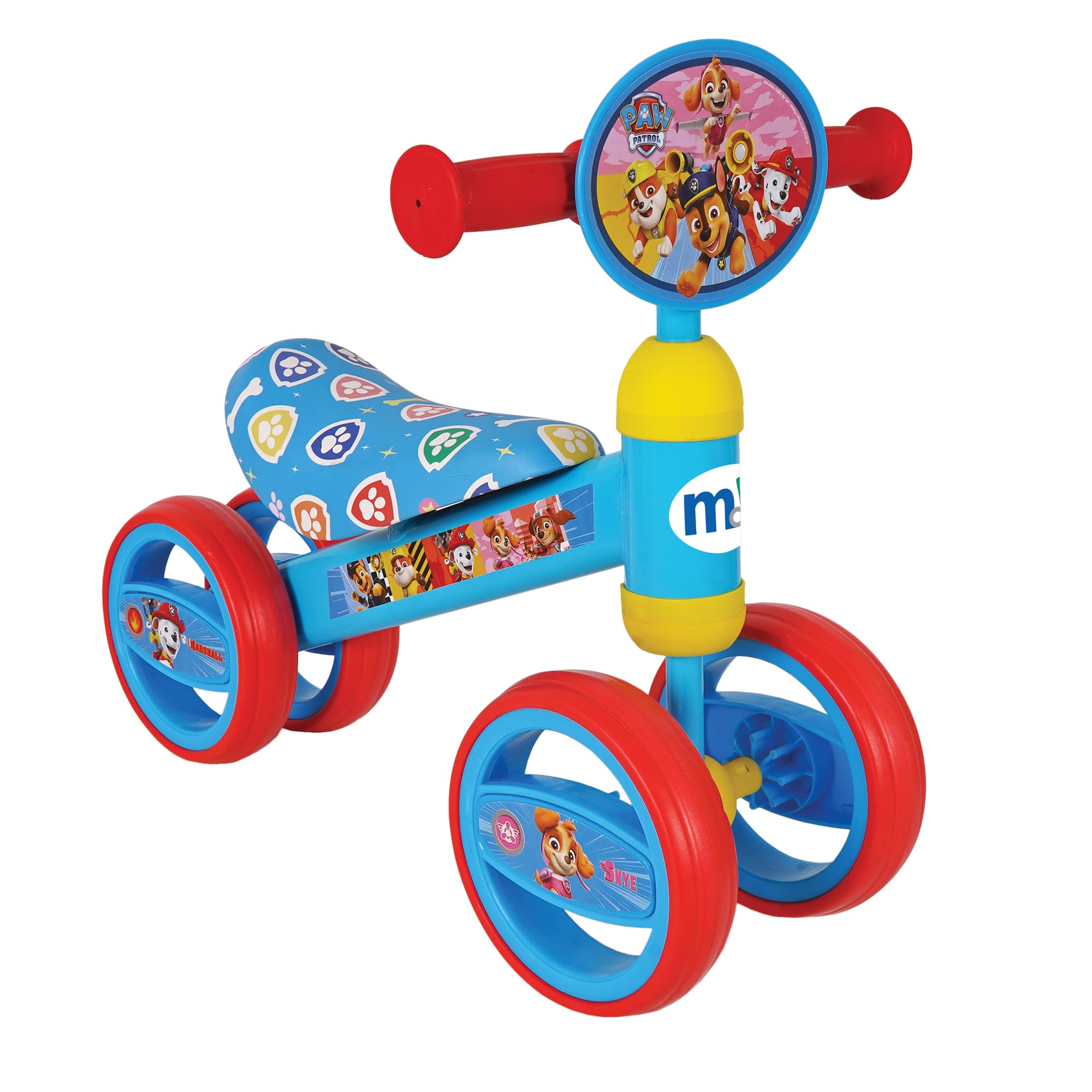 Paw Patrol La Patrulla Canina, Triciclo bebé, 47x25x37 cm, Máx. 15 kg + 1 año, 3 Ruedas antipinchazos, Asiento ergonómico, Estructura Estable, Diseño Colorido, Bicicleta sin Pedales (77749)