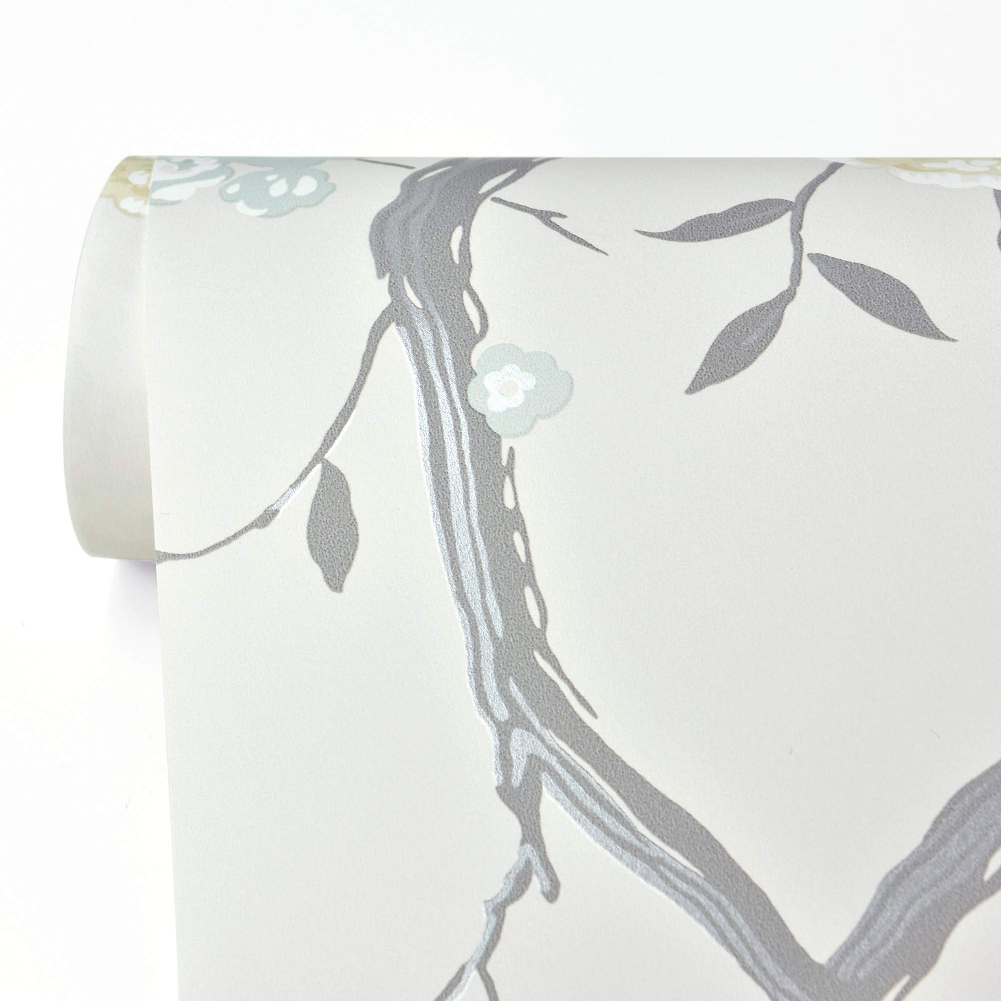 A-Street Prints Citrine Peony Tree Wallpaper, Aqua - Image 4
