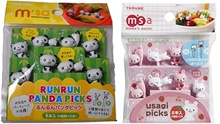 Torune Food Picks Bento Lunch Accessories Picks Set - 8-Piece Panda & 8-Piece Rabbit
