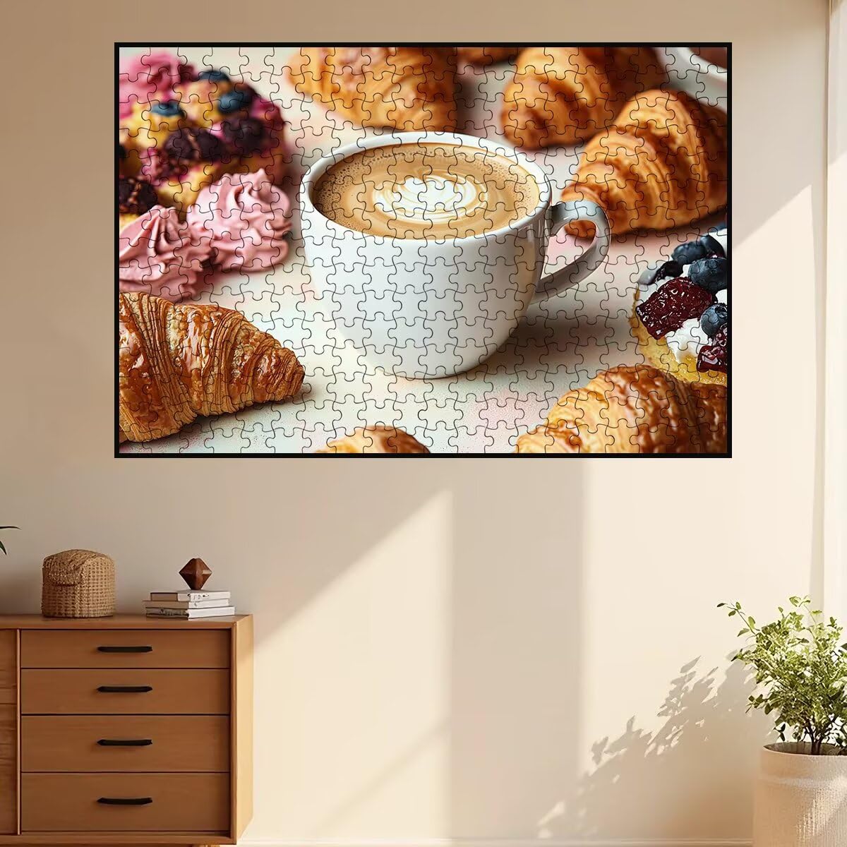 Puzzle 5000 sztuk dla dorosłych kawa, puzzle chleb, puzzle 5000 sztuk dla dorosłych, drewniane puzzle z pudełkiem na prezent rozmiar 156 x 105 cm, wyzwanie puzzle dla całej rodziny, prezent dla kobiet