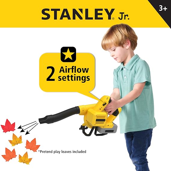 Stanley Jr Kids Leaf Blower - Battery Operated Toy Leaf Blower for Kids - Fun Pretend Play Tool for Outdoor Adventures - Safe and Realistic Design for Little Gardeners. Ages 3+