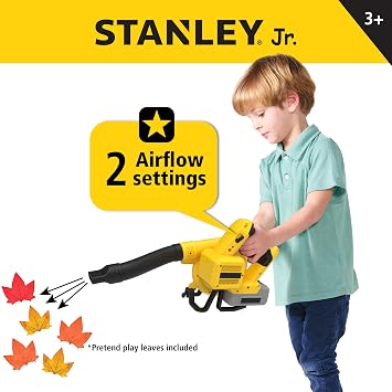 Stanley Jr Kids Leaf Blower - Battery Operated Toy Leaf Blower for Kids - Fun Pretend Play Tool for Outdoor Adventures - Safe and Realistic Design for Little Gardeners. Ages 3+