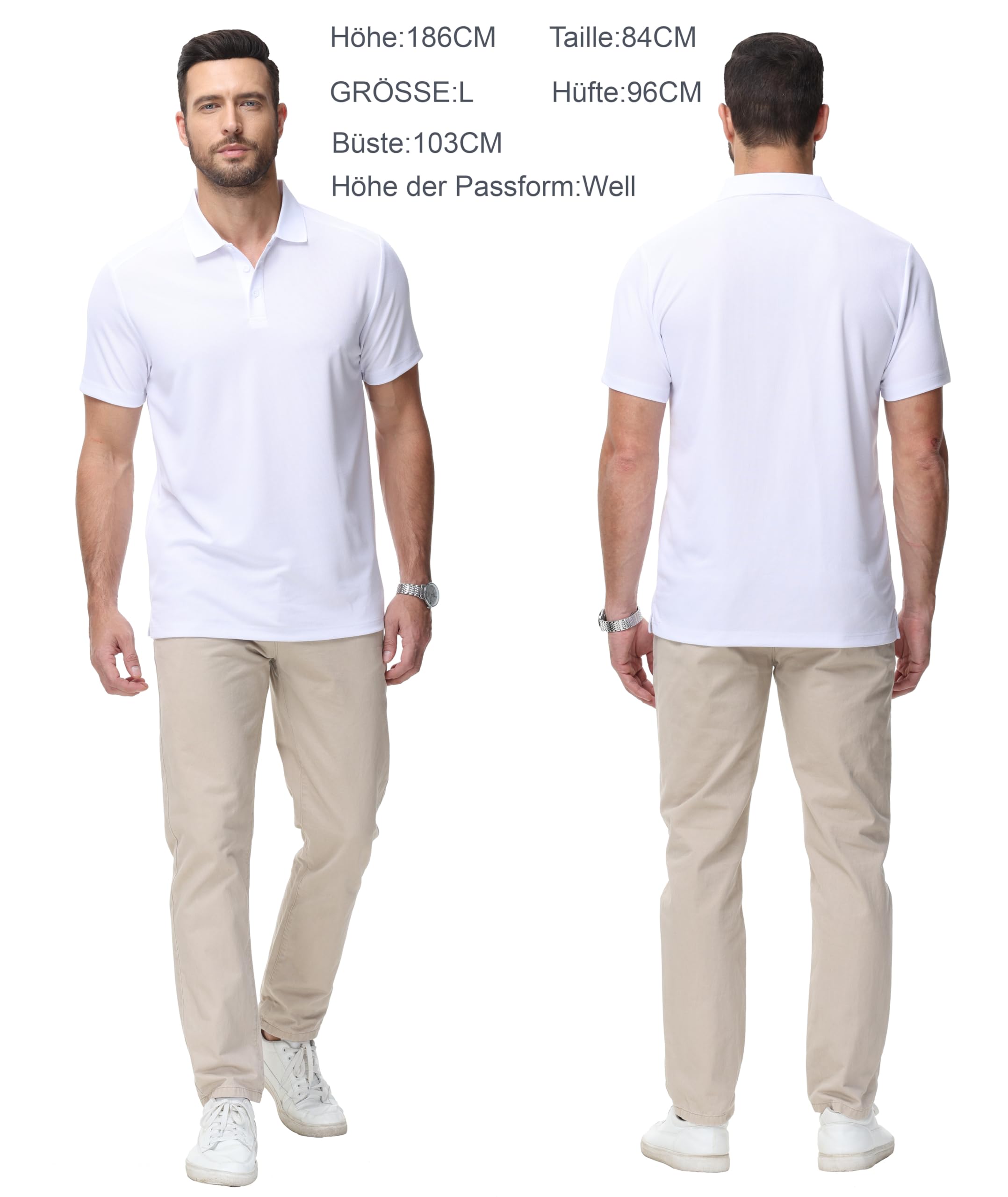 Djtnzdm Polo Uomo Manica Corta Traspirante Polo Estivo Uomo Casual Polo Sportiva Uomo Tennis Polo Shirt Uomo con Bottoni Basic Golf Tennis T-Shirt Regular Fit