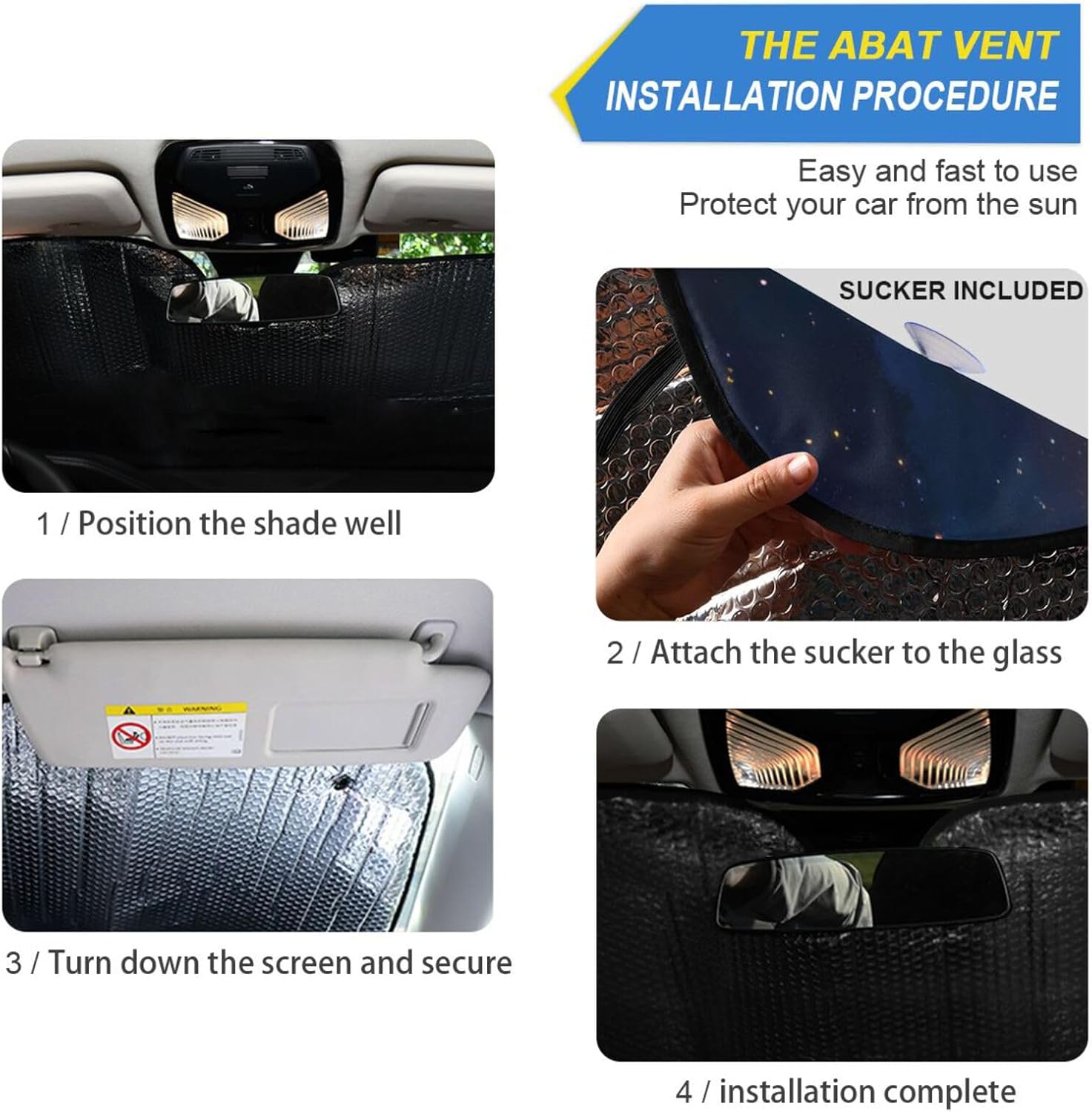 Car Windshield Sun Shade, Dreamy Unicorn K Windshield Sunshades Sun Visor Protector Foldable Blocks UV Rays