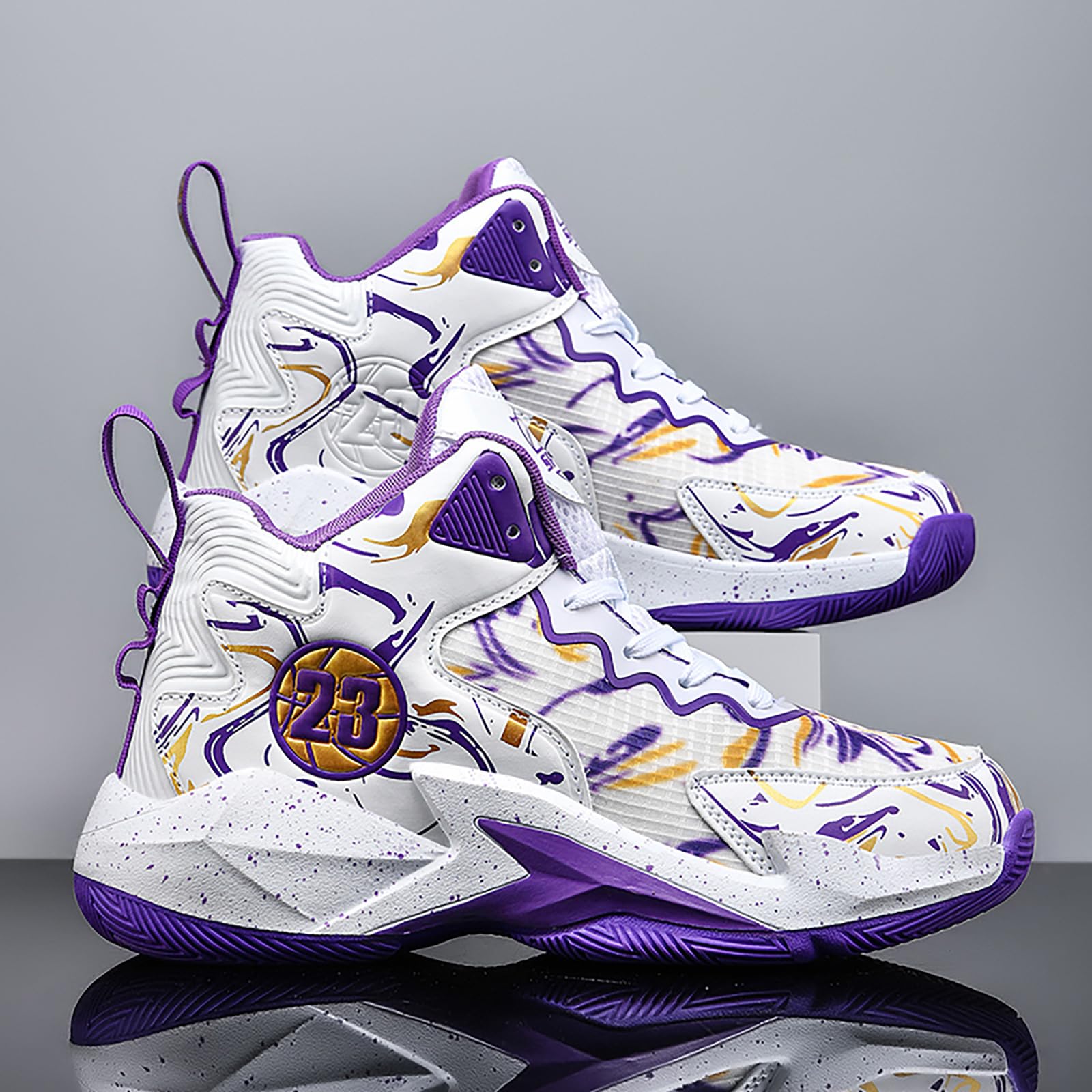 Männer Basketball Schuhe No-Rutsch Atmungsaktive Outdoor Schuhe für Frauen Mode Graffiti Training Schuhe