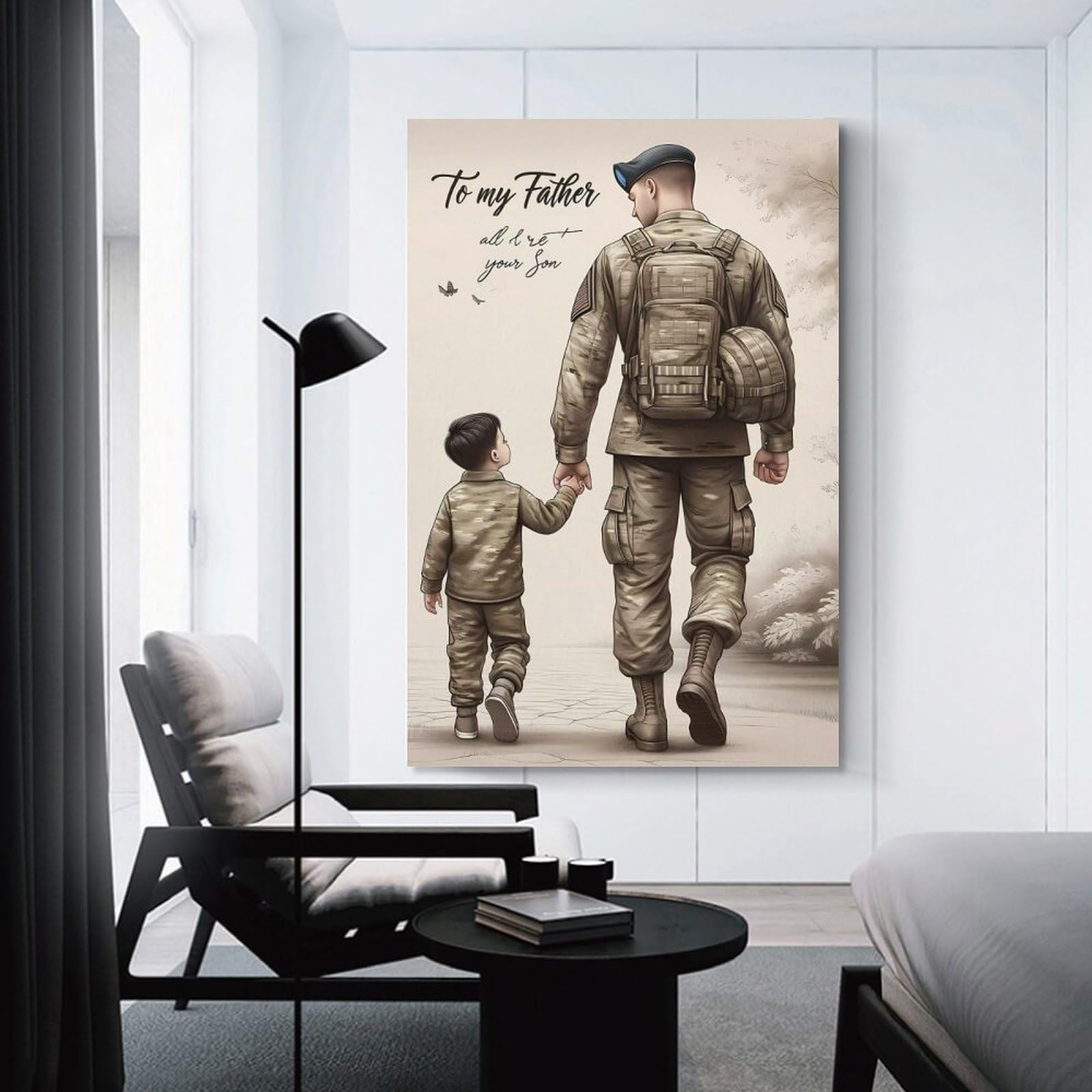Junmoney to My Dad Gift from Son Canvas Wall Decor, 20x30inch(50x75cm), for Art Walls, Layered Displays Or Homes, Home Wall Art for Statement Displays