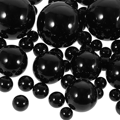Miniatura 6 de 200 perlas negras para jarrón, cuentas de relleno de jarrón negro para centros de mesa, cuentas flotantes de 10140.787 in para jarrones, perlas