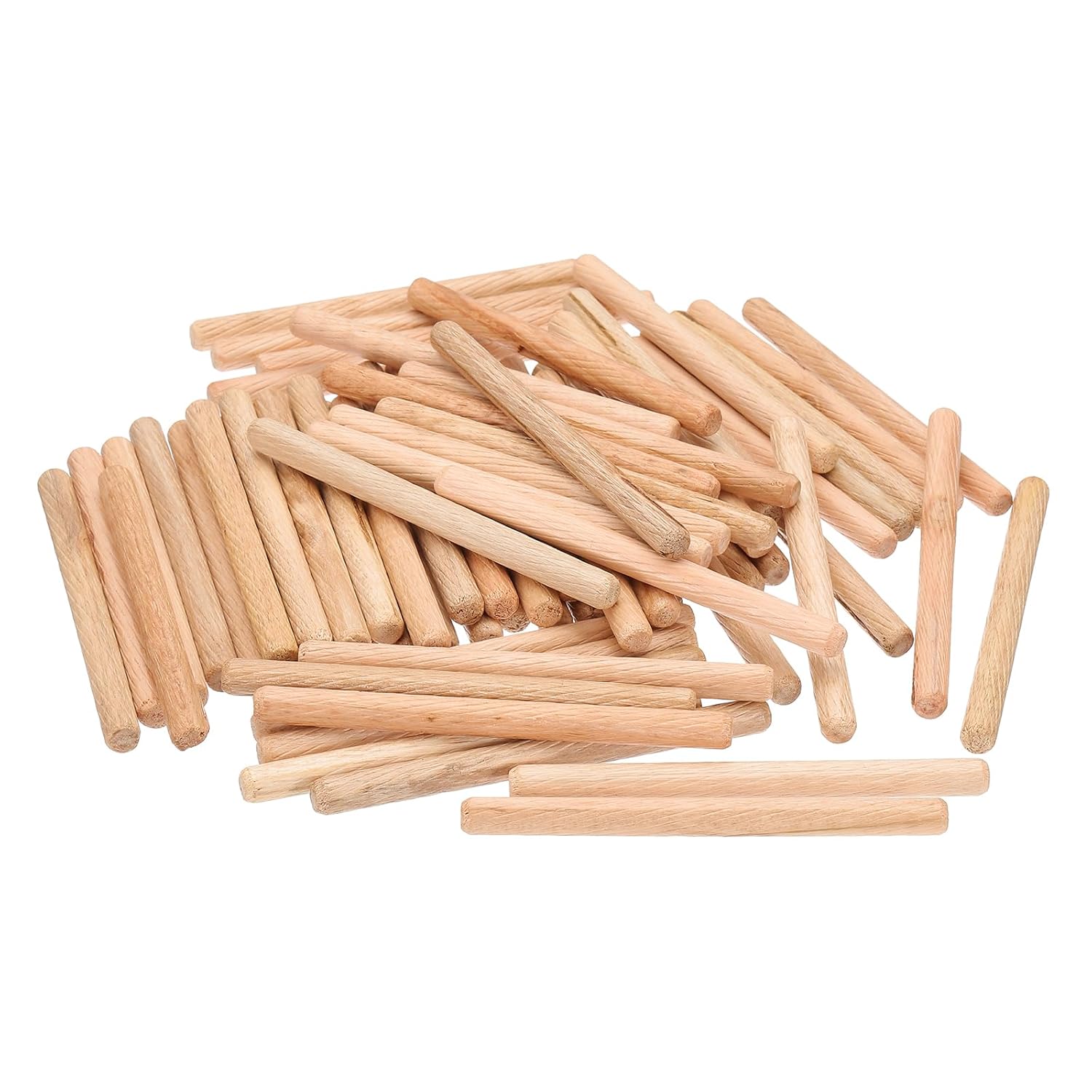 PATIKIL 1/2 Wooden Dowel Pins, 212 Pcs M12x120mm Wood Dowel Pins Hardwood Pegs Fluted Groove Easy Insertion for Crafts Furniture Door Art