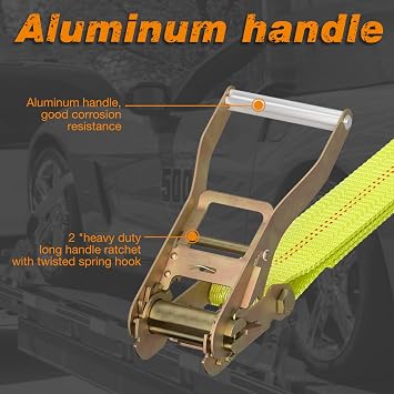 Vehicle Tie Down Kit with Flat Hook and Wheel Chock Tie Down Kit