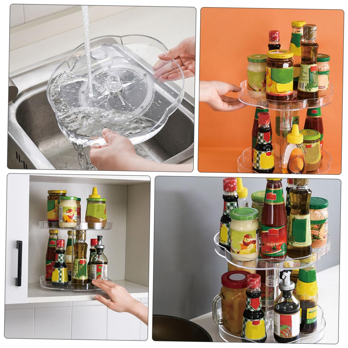 LIFKOME Portaspezie Girevole A Doppio Per Cucina Porta Condimenti Resistenti E Durevoli