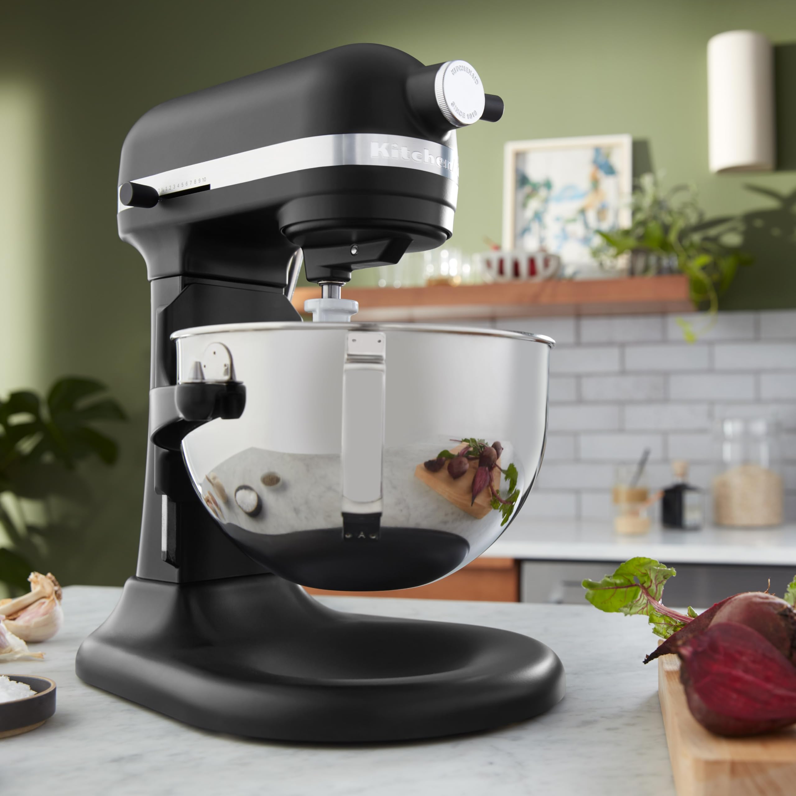 KitchenAid Robot Pâtissier Heavy Duty 5.2L, Corps & Engrenages Tout Métal, 11 Vitesses, Flex Edge, 67 Points de Contact, Noir Mat