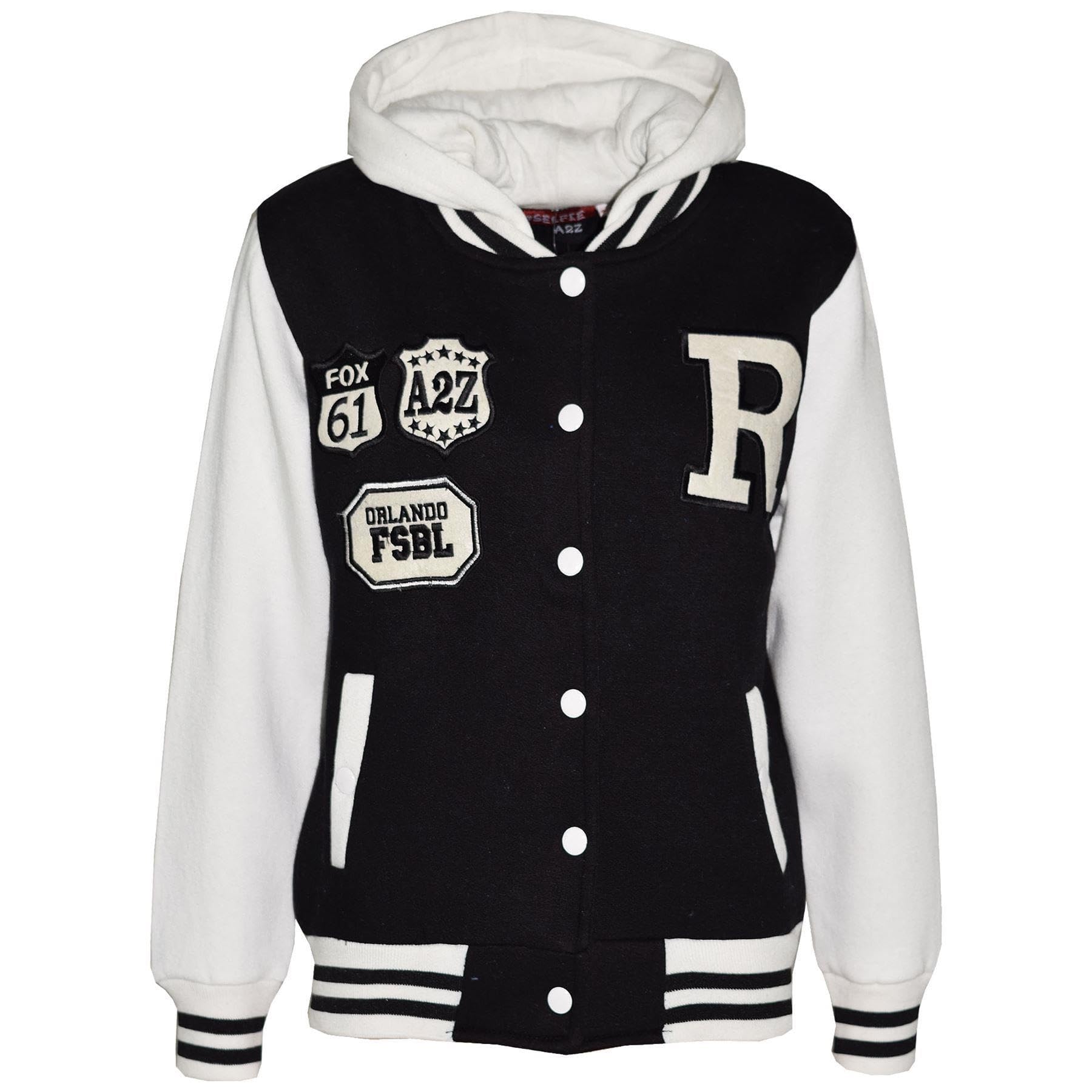 A2Z 4 Kids Baseball Trainingsanzug B.B Kapuzenpullover Mit Joggerinnen R Mode FOX Kontrast Jacke Varsity Stil Mantel Lange Sport Aktivbekleidung Outfit Set Für Kinder Mädchen Jungen Alter 2-13 Jahre