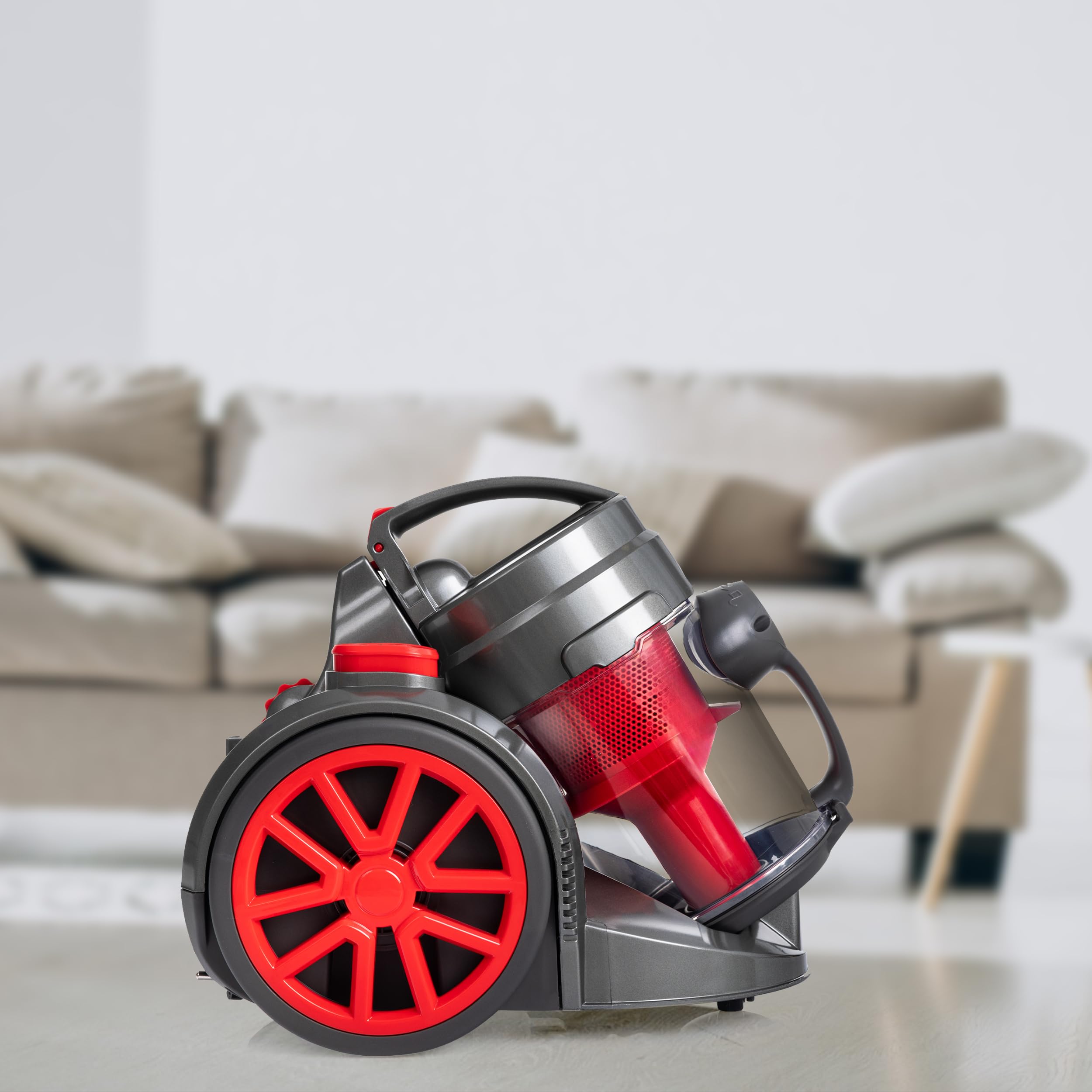 Lehmann Tinosa Aspirateur sans Sac Cyclonique, Aspirateur Puissant avec Une Grande Puissance d'aspiration, HEPA Filtre, Compact et Léger, Réservoir à Poussière 1,8 L