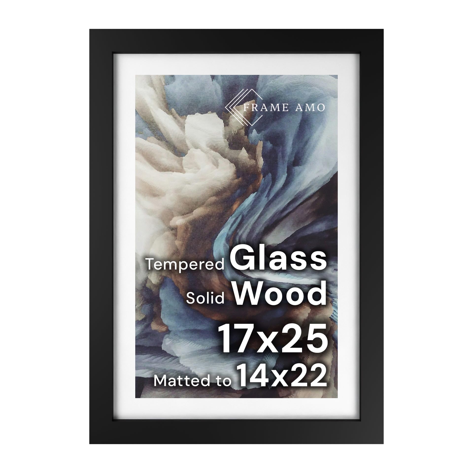 Frame Amo 17x25 Black Solid Wood Frame