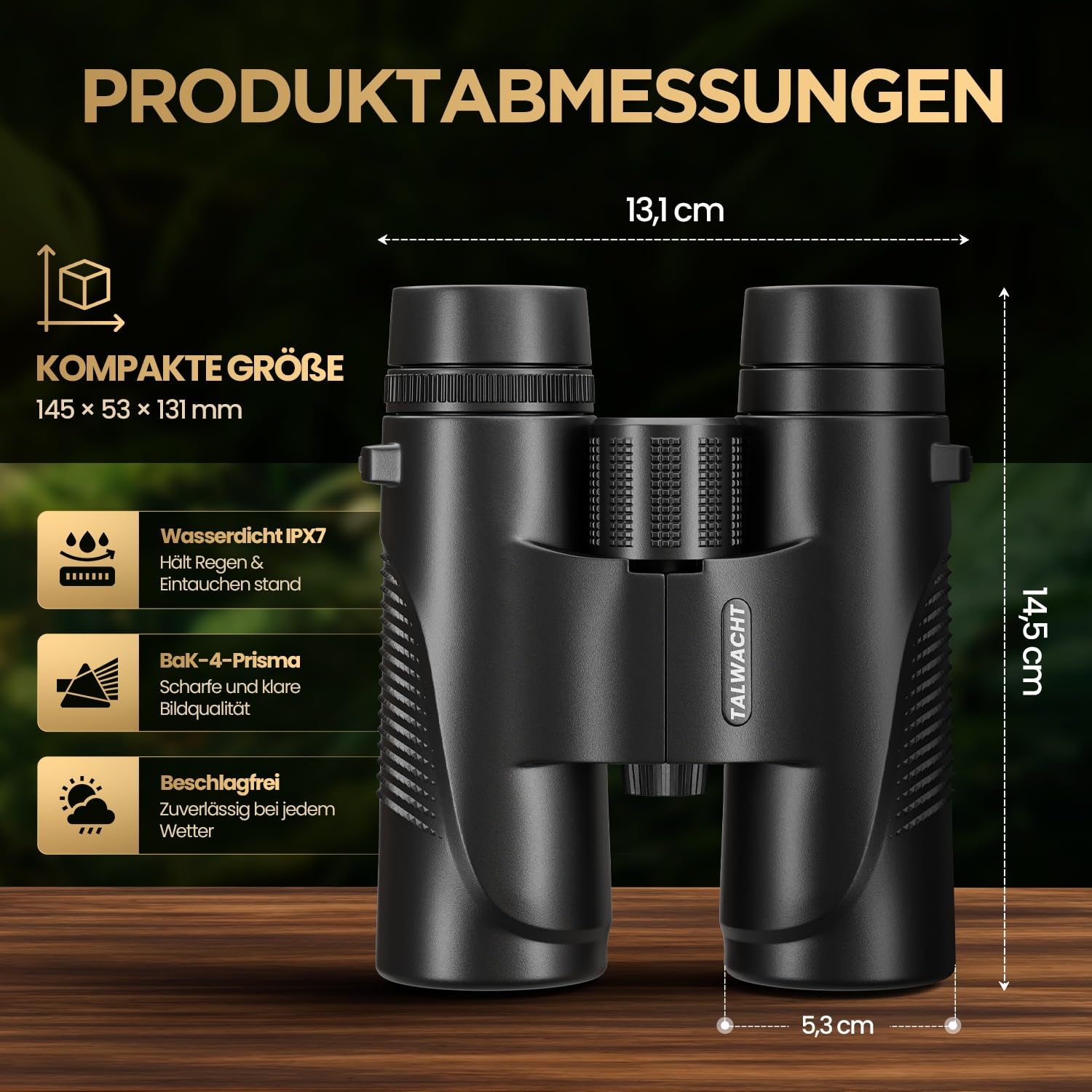 Fernglas 10x42 für Erwachsene – HD BAK4 Prisma, FMC Mehrschichtvergütung, Wasserdicht IPX7 & Beschlagfrei, Weitwinkel Fernglas für Vogelbeobachtung, Wandern, Reisen, Safari & Outdoor