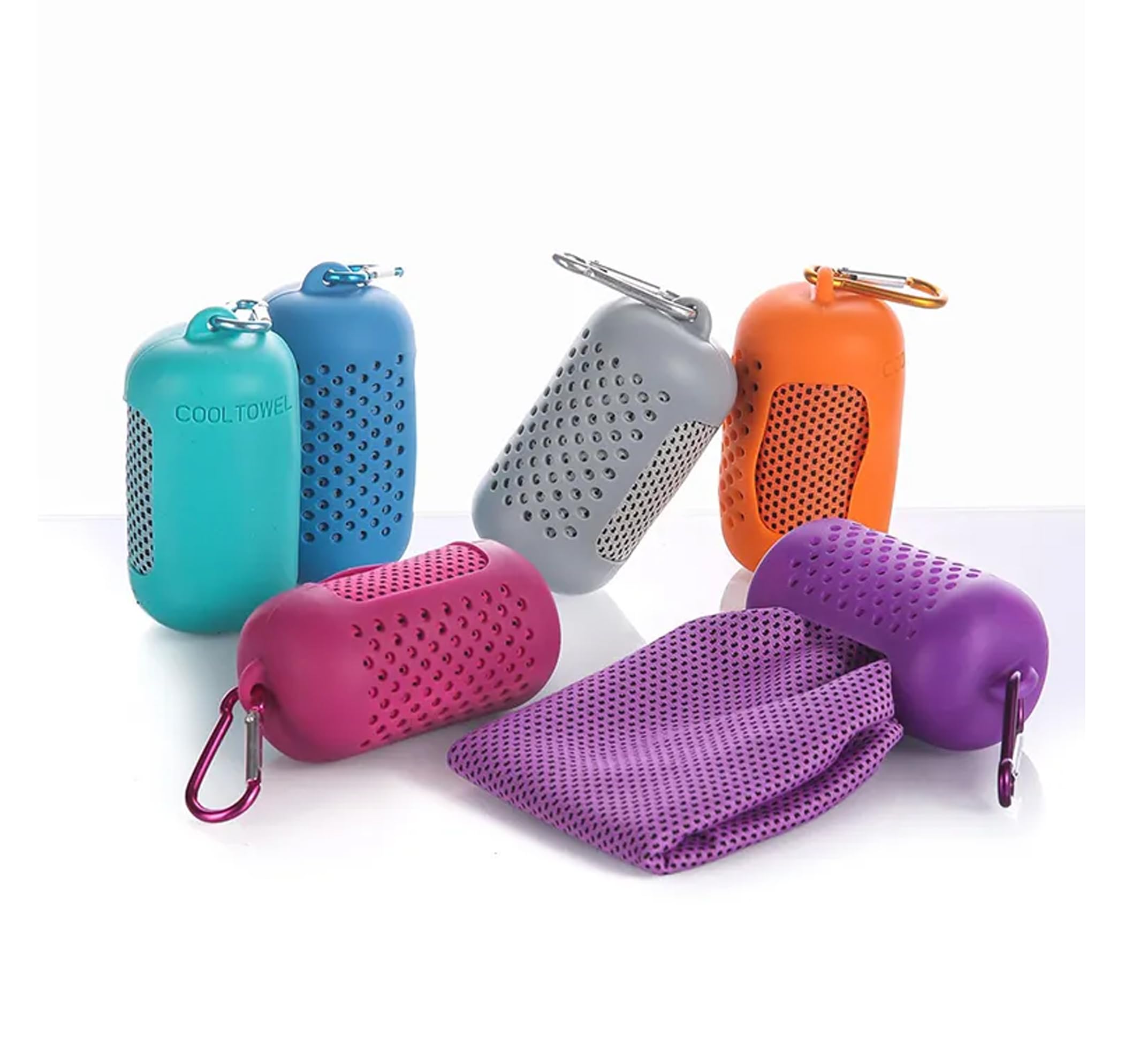 Chill Flex Asciugamano Rinfrescante in Microfibra, Set da 2, 100x30 cm, con Custodia in Silicone, per Sport e Palestra