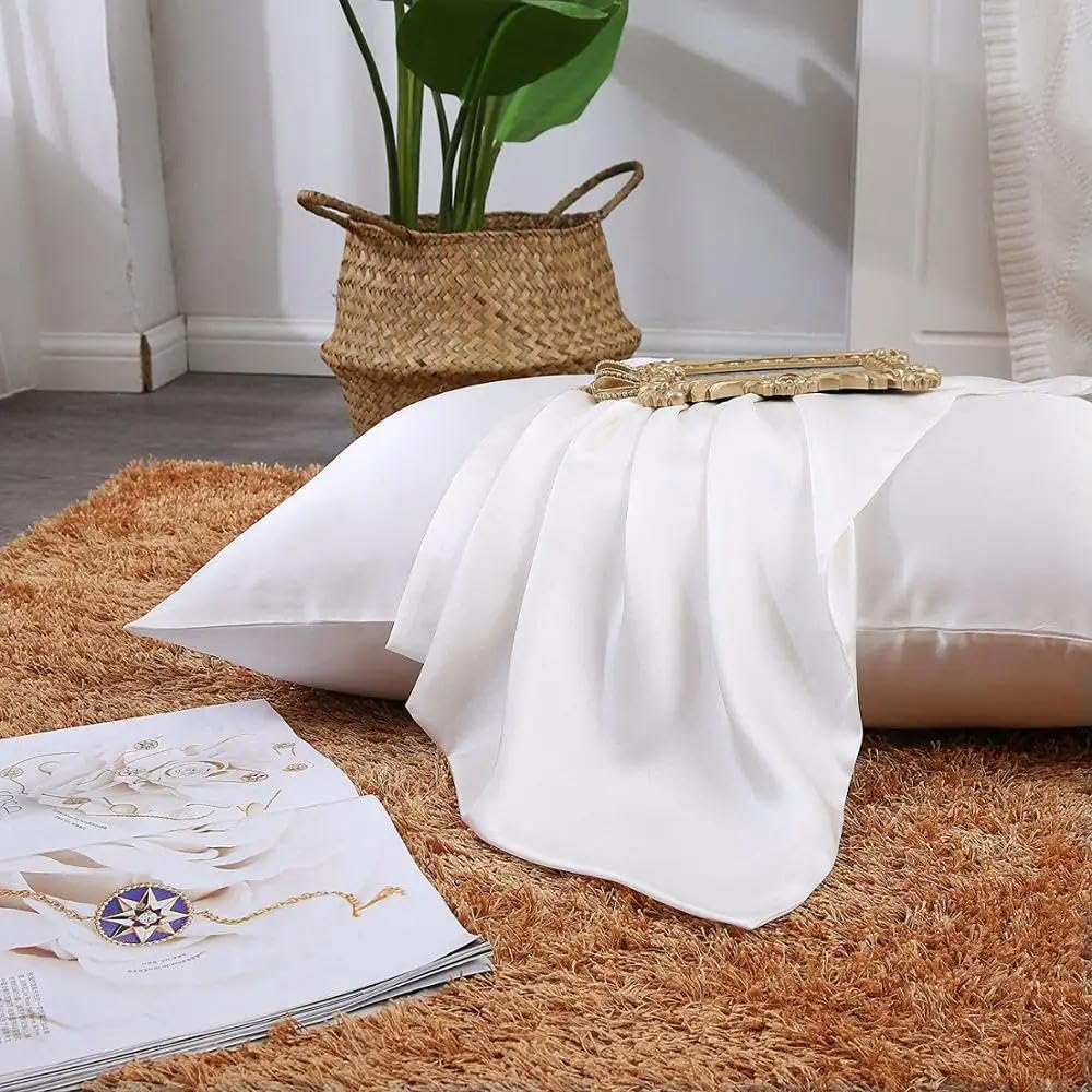Funda de Almohada de Seda Pura con Cremallera, 25MM, 1 Unidad, Funda de Almohada de Seda Natural de Morera, Funda de Almohada Individual