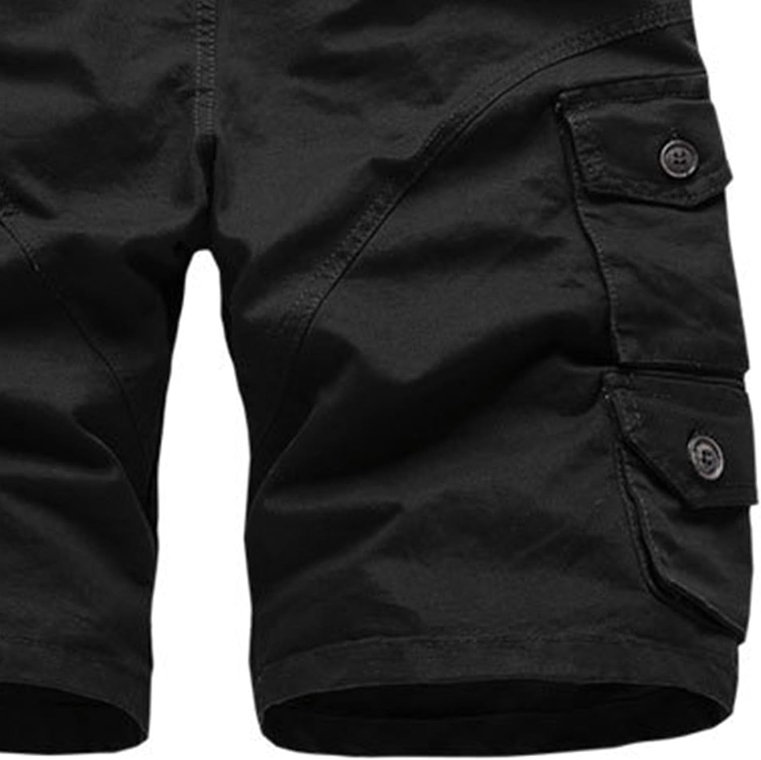 DGHM-JLMY Men's Solid Straight Sport Casual Cargo Shorts Outdoor Mid-Waist Pocket Decorative Shorts Hiking Short Multi-Pocket