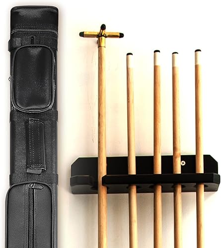 Miniatura 5 de Deekin Funda rígida para palos de billar de 3 x 6 pulgadas, bolsa de almacenamiento para taco de billar, accesorios de mesa, 9 agujeros, bolsas de