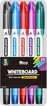 Smart Panda 5 Whiteboard Pens Dual Tip, Thin White Board Markers Erasable, Fine & Broad – Dry Erase Marker Pens for Classroom, Teachers, Kids, Home & Office – 5 Set