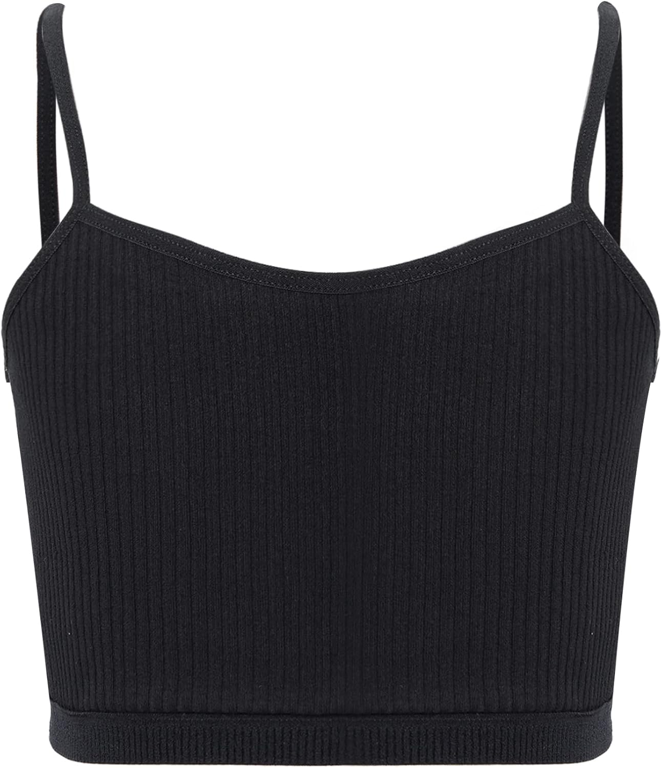 FEESHOW Kids Girls Dance Crop Tops Spaghetti Straps Sports Yoga Bras Vest Seamless Training Vest Underwear