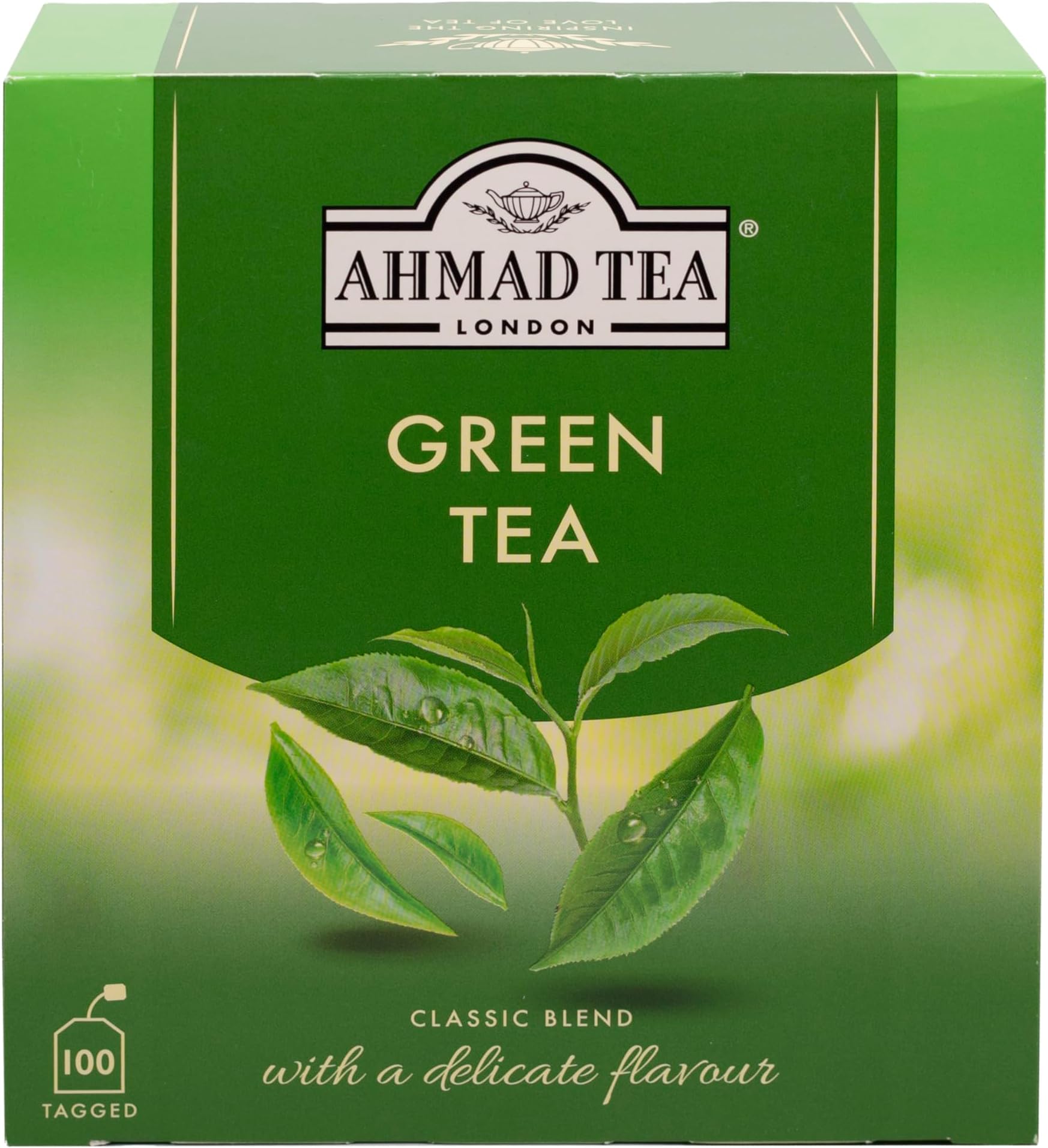 Green Tea, Green Tea Teabags 100 ct - Caffeinated & Sugar-Free