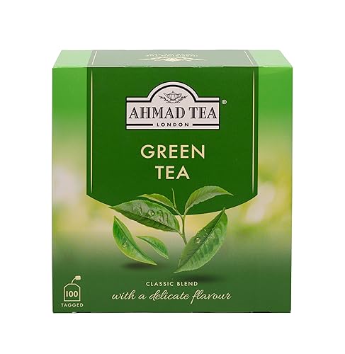 Ahmad Tea Té verde, bolsitas de té verde, 100 unidades, sin cafeína y sin azúcar