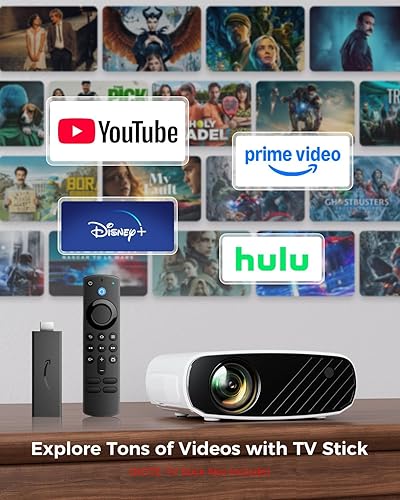 Miniatura 3 de ELEPHAS Mini proyector para iPhone, proyector portátil con trípode, proyector exterior HD de 1080P, proyector de películas compatible con Android,