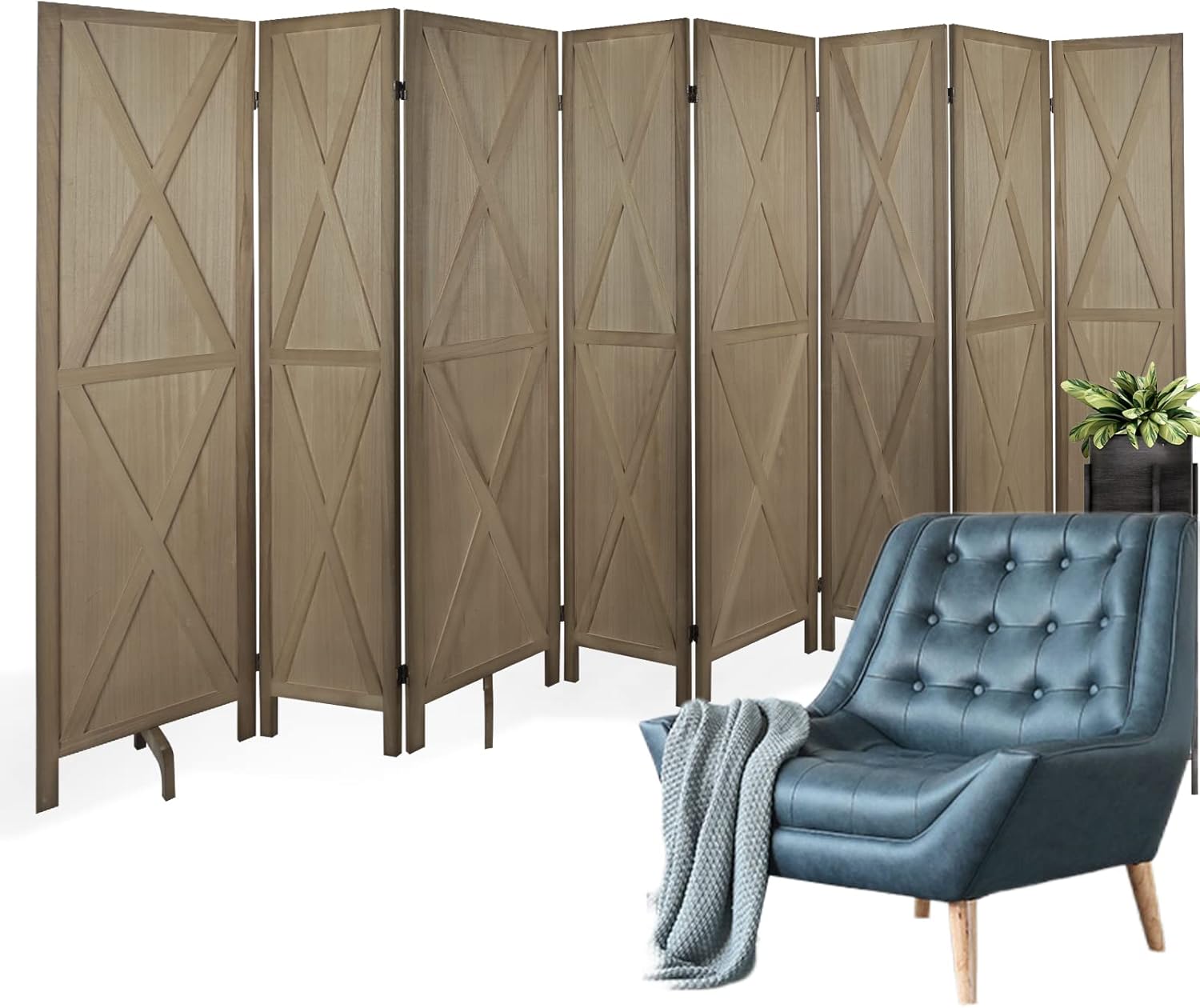 Buy Babion 8 Panel Room Divider Brown Wood Room Dividers Folding Room