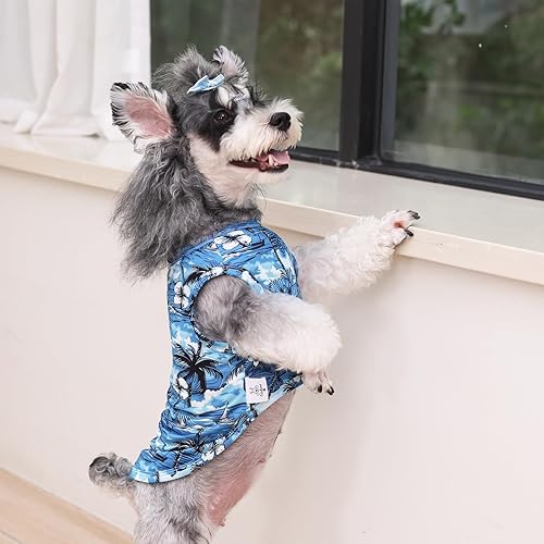 Miniatura 56 de CuteBone Paquete de 2 camisas para perros, ropa suave para mascotas, chaleco de verano transpirable para cachorros pequeños y ropa elástica